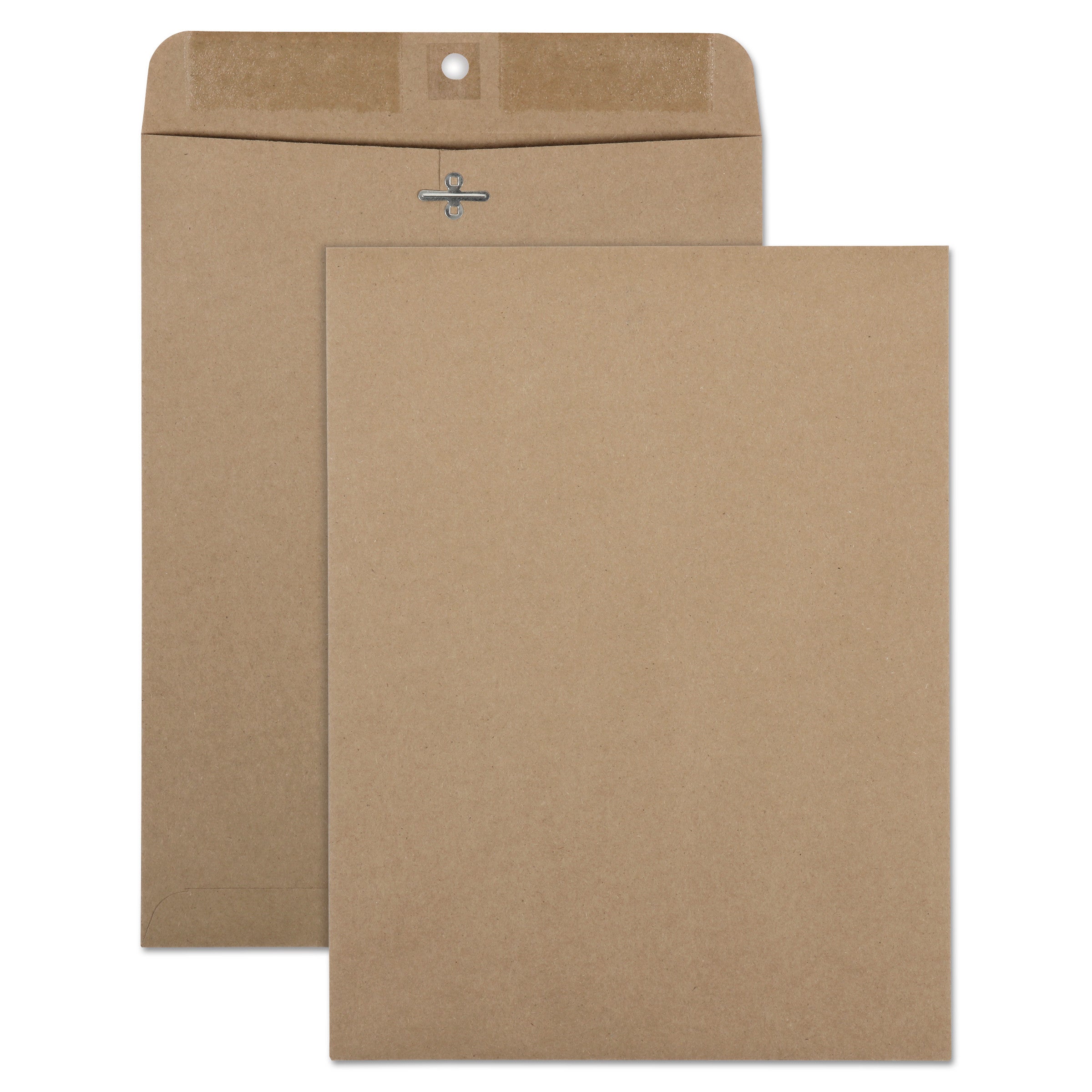 Recycled Brown Kraft Clasp Envelope, #90, Square Flap, Clasp/Gummed Closure, 9 x 12, Brown Kraft, 100/Box -