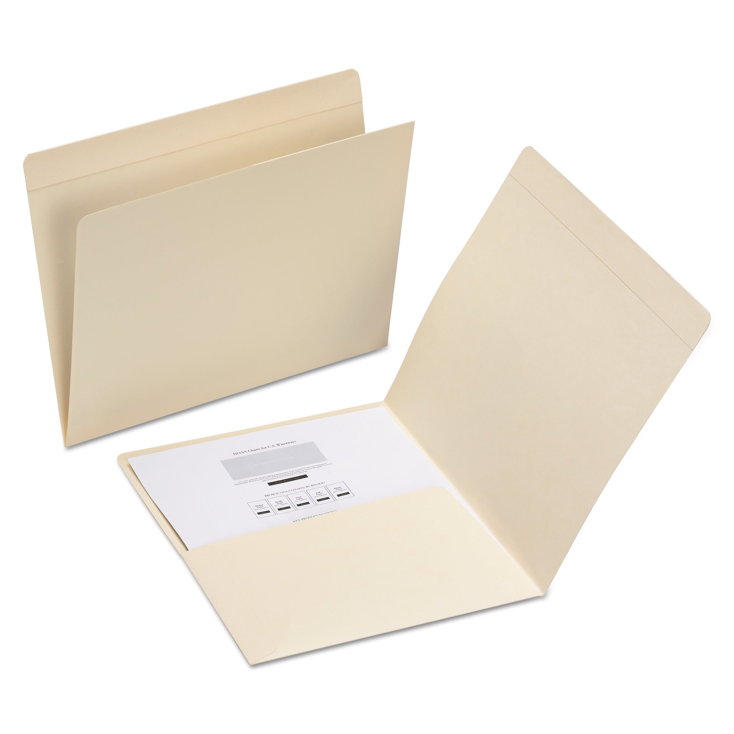 Top Tab File Folders with Inside Pocket, Straight Tabs, Letter Size, Manila, 50/Box -