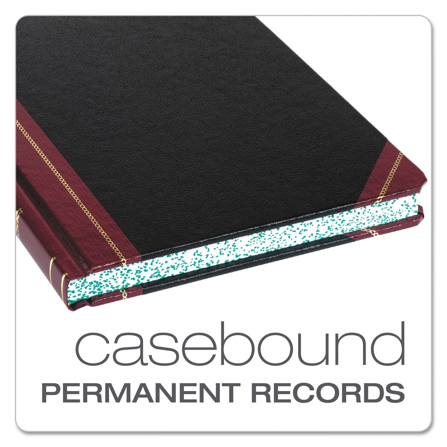 Extra-Durable Bound Book, Single-Page 5-Column Accounting, Black/Maroon/Gold Cover, 10.13 x 7.78 Sheets, 150 Sheets/Book - 2