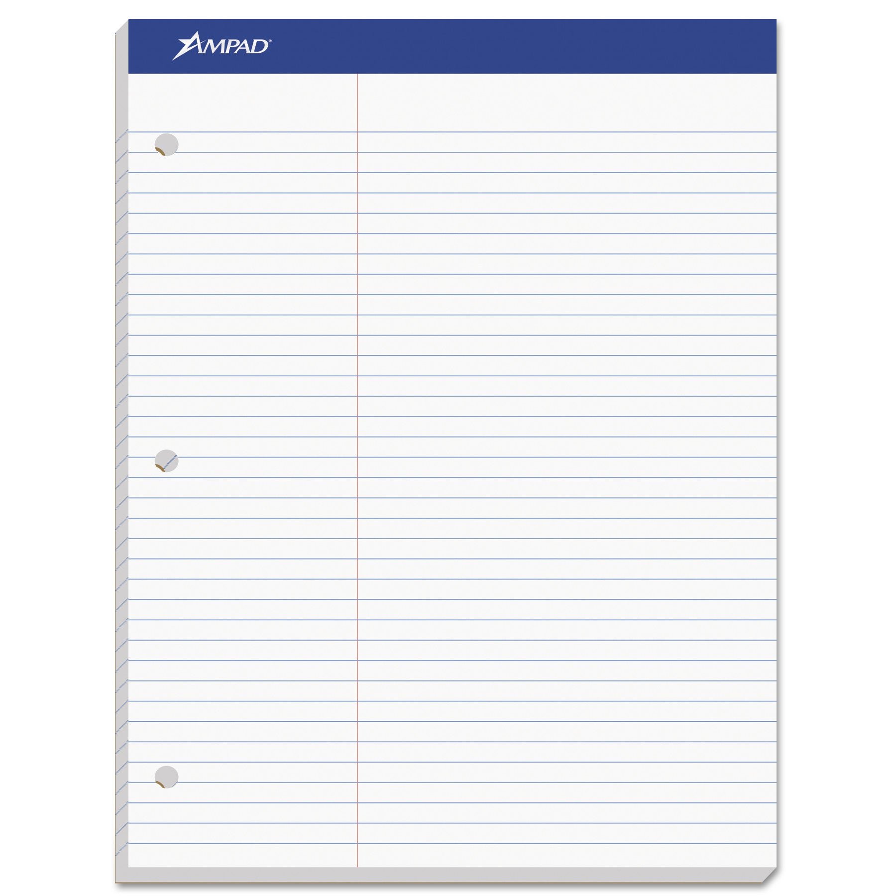 Double Sheet Pads, Pitman Rule Variation (Offset Dividing Line - 3" Left), 100 White 8.5 x 11.75 Sheets -