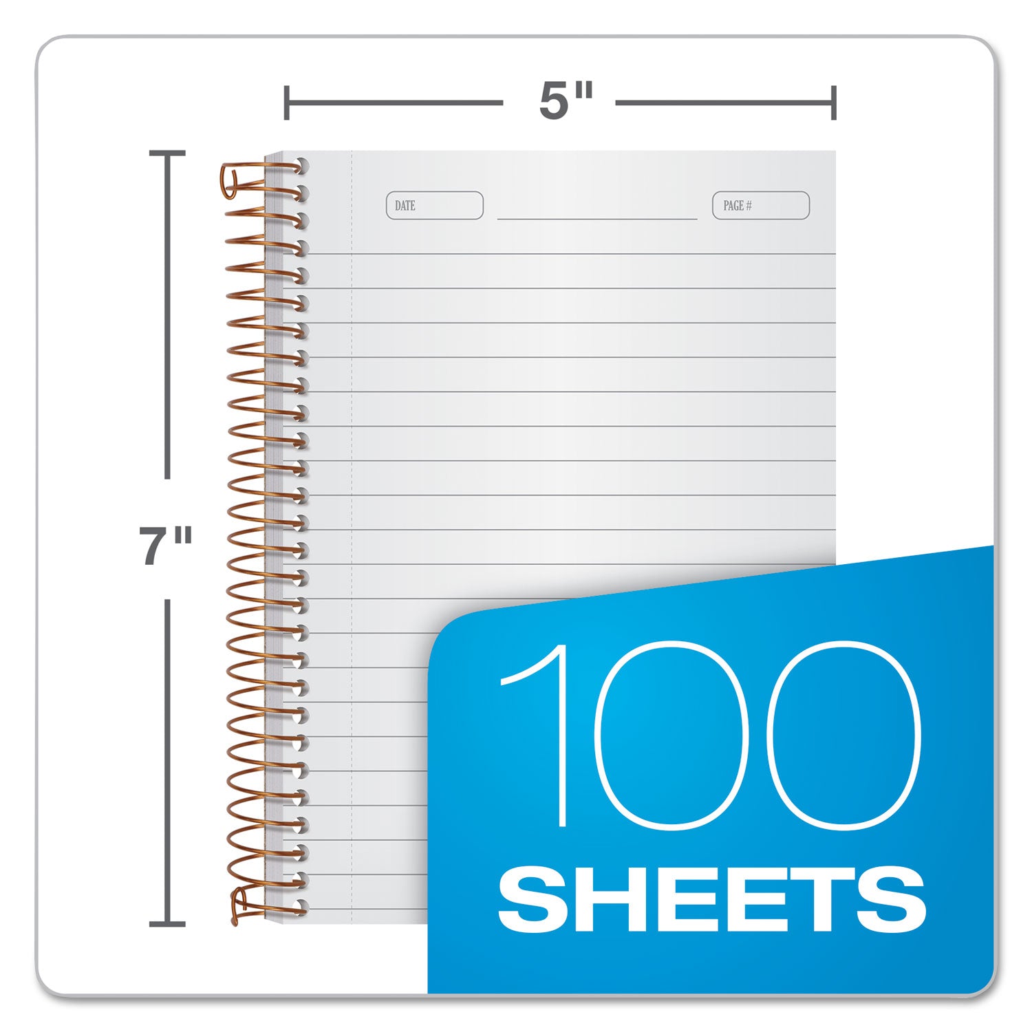 Gold Fibre Personal Notebooks, 1-Subject, Medium/College Rule, Classic Green Cover, (100) 7 x 5 Sheets -