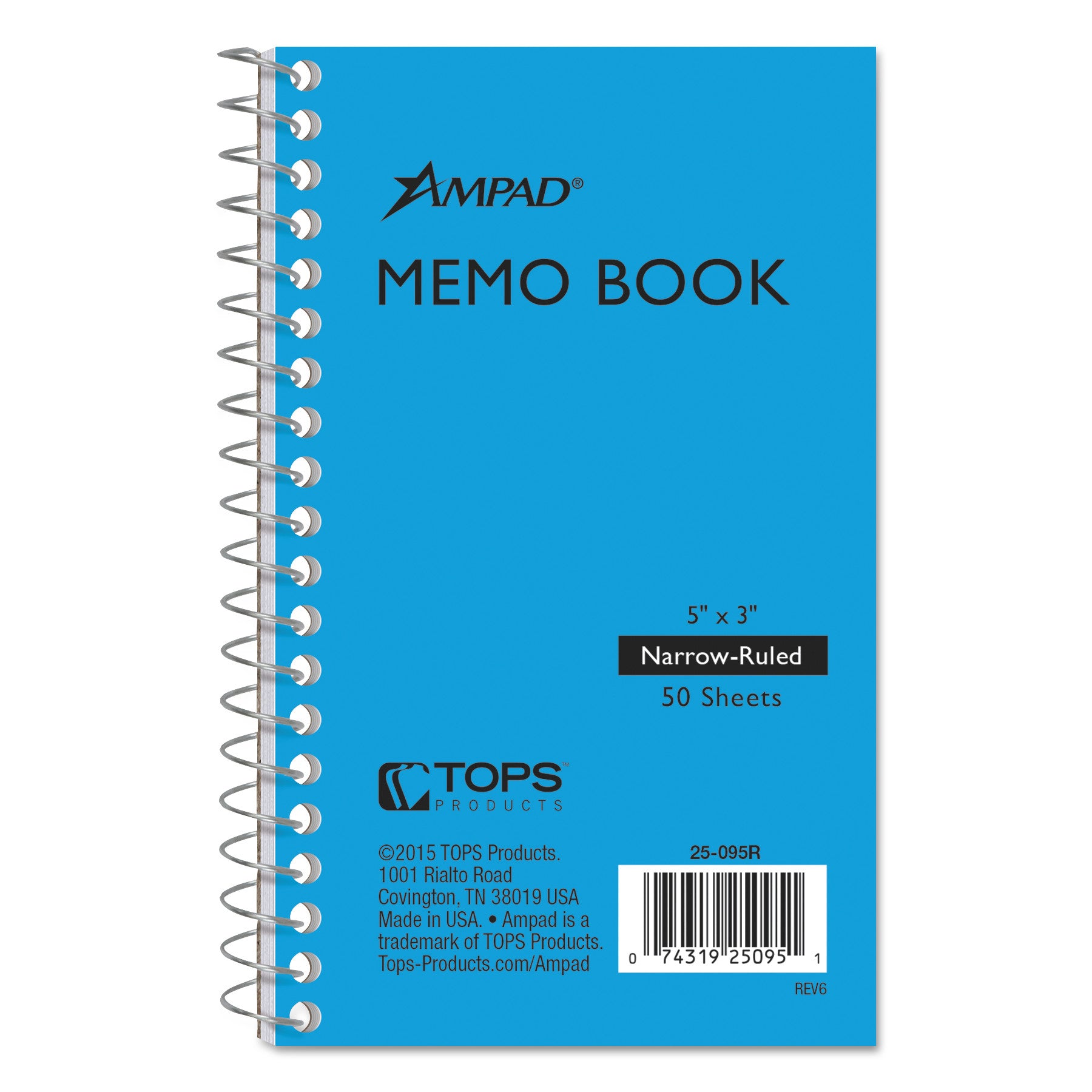 Memo Books, Narrow Rule, Randomly Assorted Cover Color, (50) 5 x 3 Sheets -