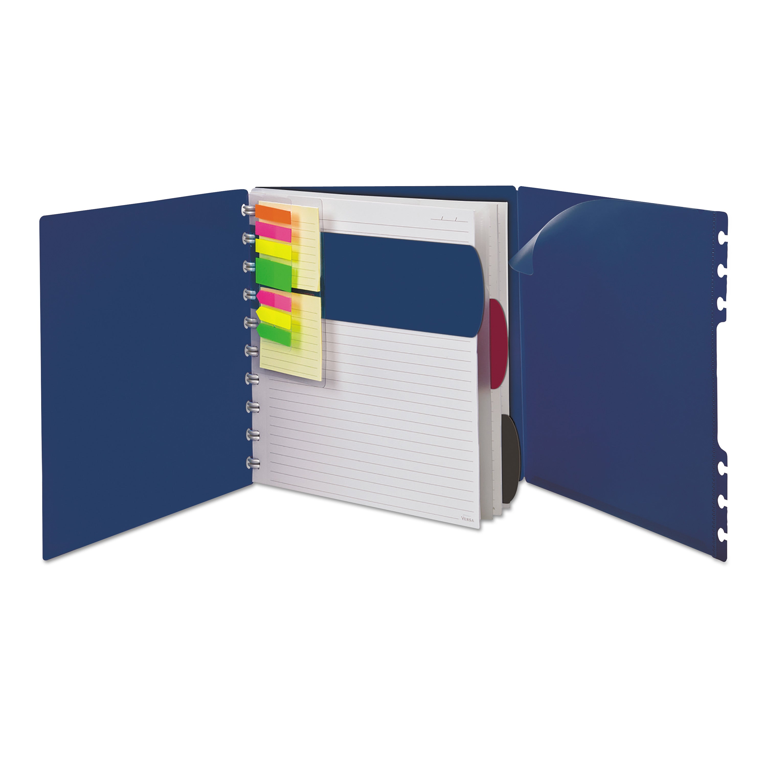 Versa Crossover Notebook, 3-Subject, Wide/Legal Rule, Navy Cover, (60) 11 x 8.5 Sheets -