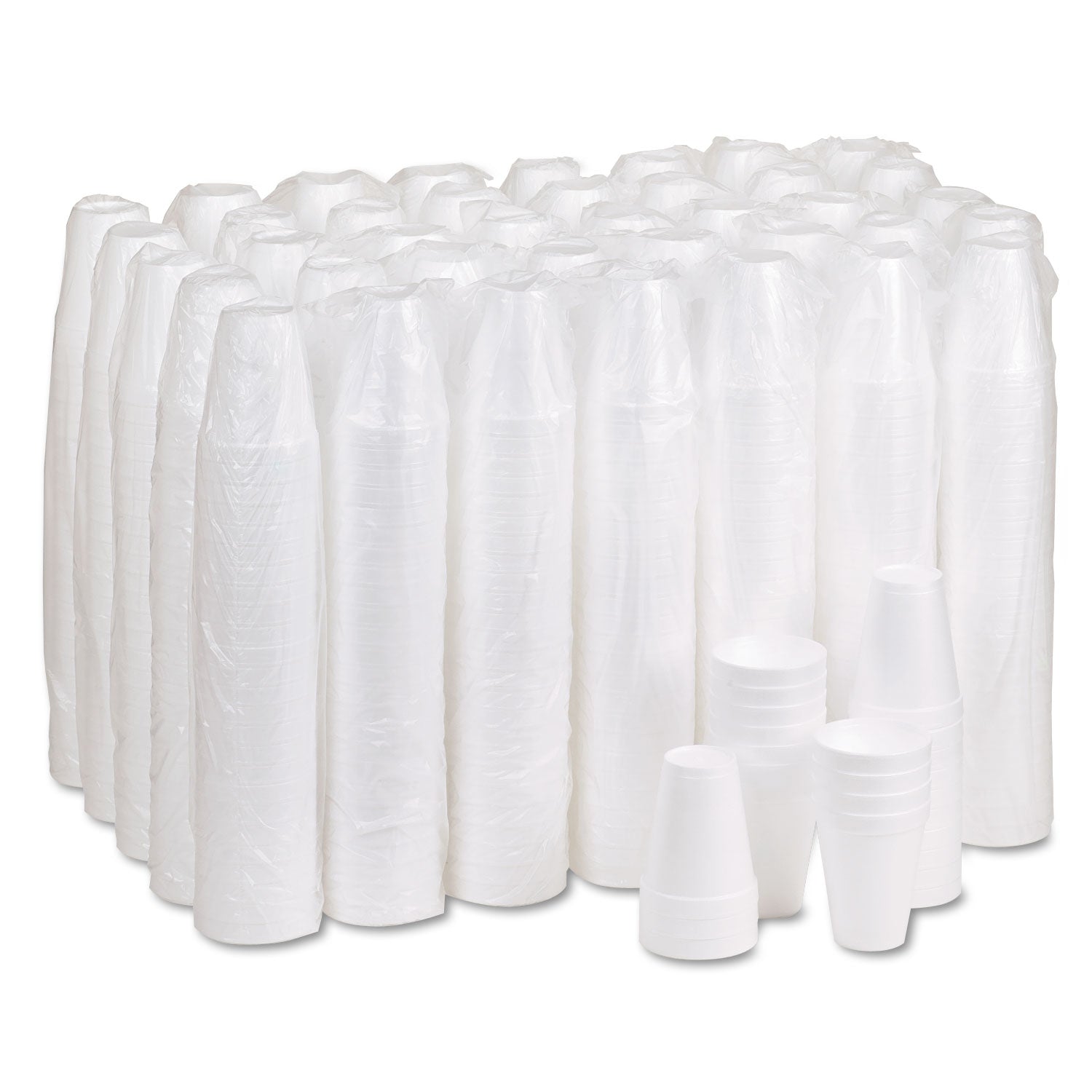Foam Drink Cups, 10 oz, White, 25/Bag, 40 Bags/Carton -