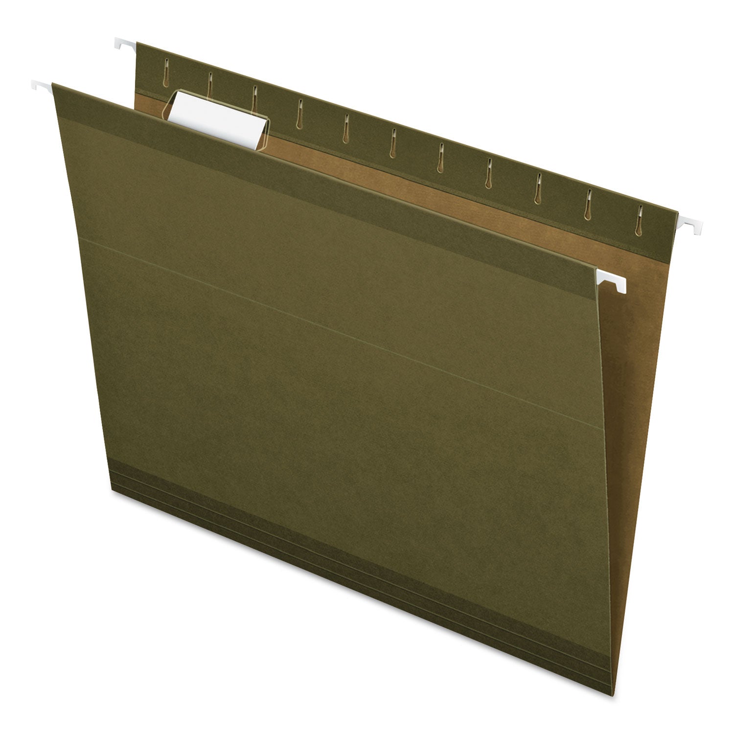 Reinforced Hanging File Folders with Printable Tab Inserts, Letter Size, 1/5-Cut Tabs, Standard Green, 25/Box -