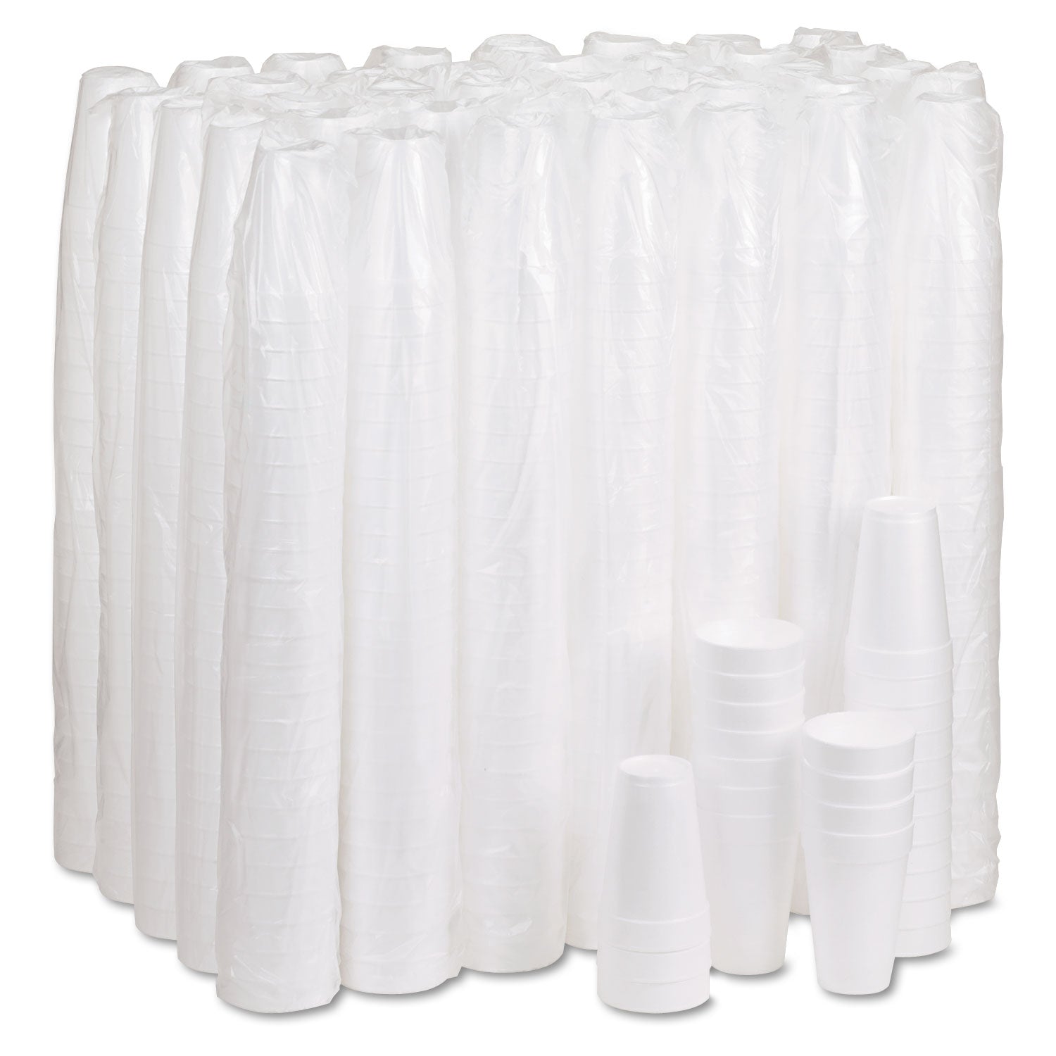 Foam Drink Cups, 16 oz, White, 25/Bag, 40 Bags/Carton -