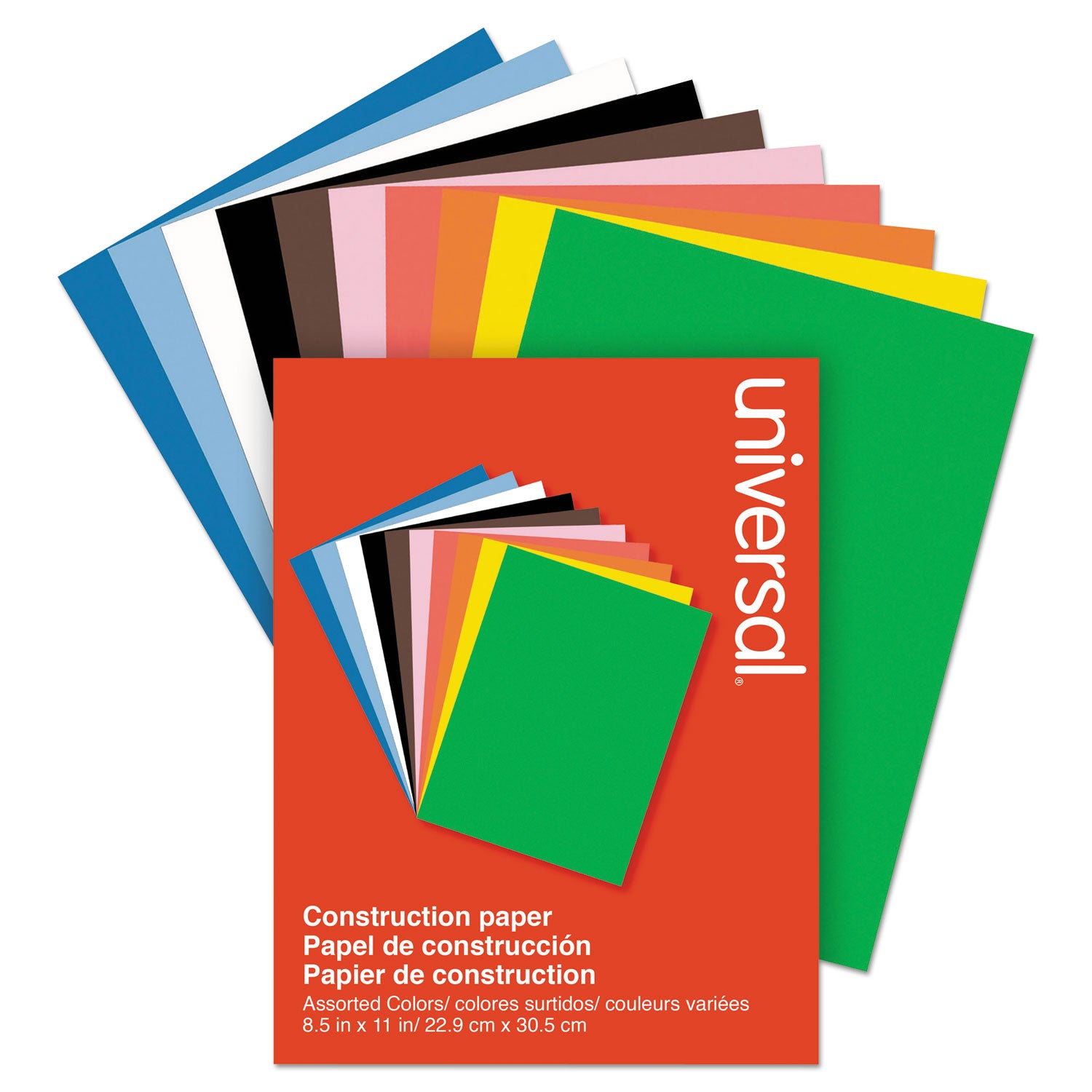 construction-paper-76-lb-text-weight-9-x-12-assorted-200-pack_unv20900 - 1
