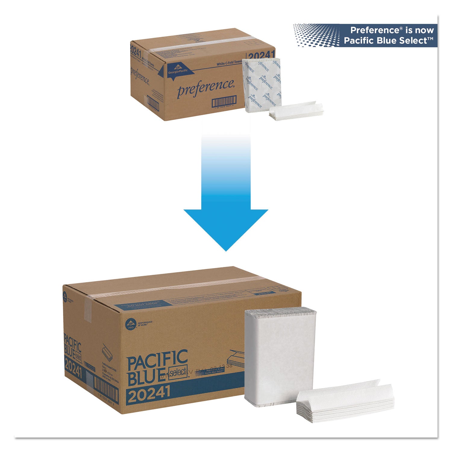 Pacific Blue Select C-Fold Paper Towel, 1-Ply, 10.1 x 10.1, White, 200/Pack, 12 Packs/Carton -