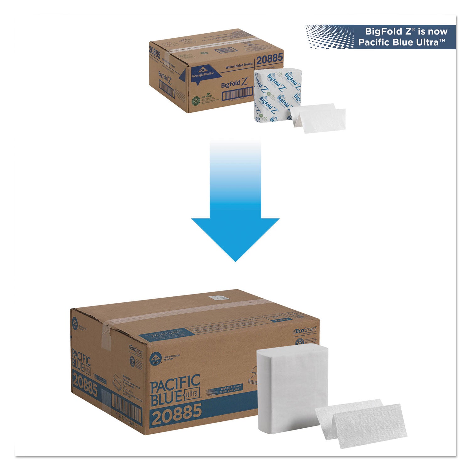Pacific Blue Ultra Z-Fold Folded Paper Towels, 1-Ply, 8 x 11, White, 260/Pack, 10 Packs/Carton -