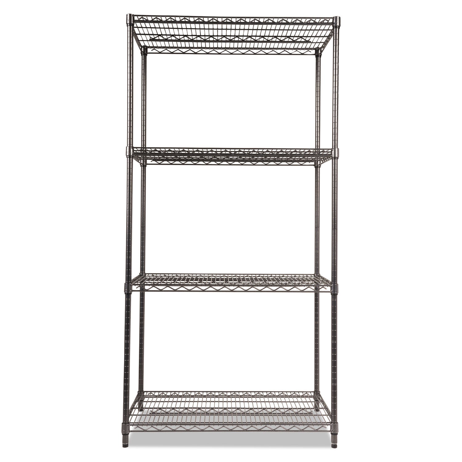Wire Shelving Starter Kit, Four-Shelf, 36w x 24d x 72h, Black Anthracite -