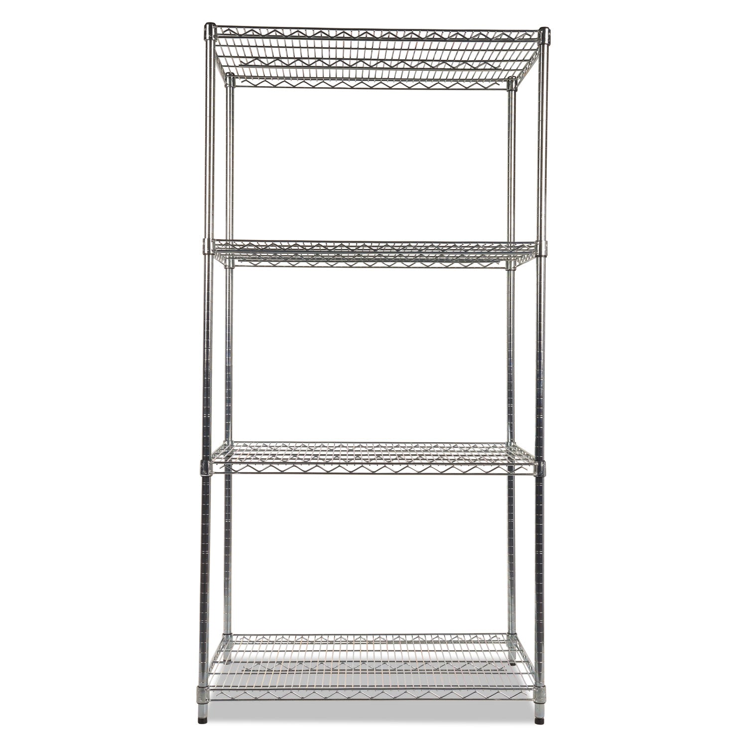 NSF Certified Industrial Four-Shelf Wire Shelving Kit, 36w x 24d x 72h, Silver -