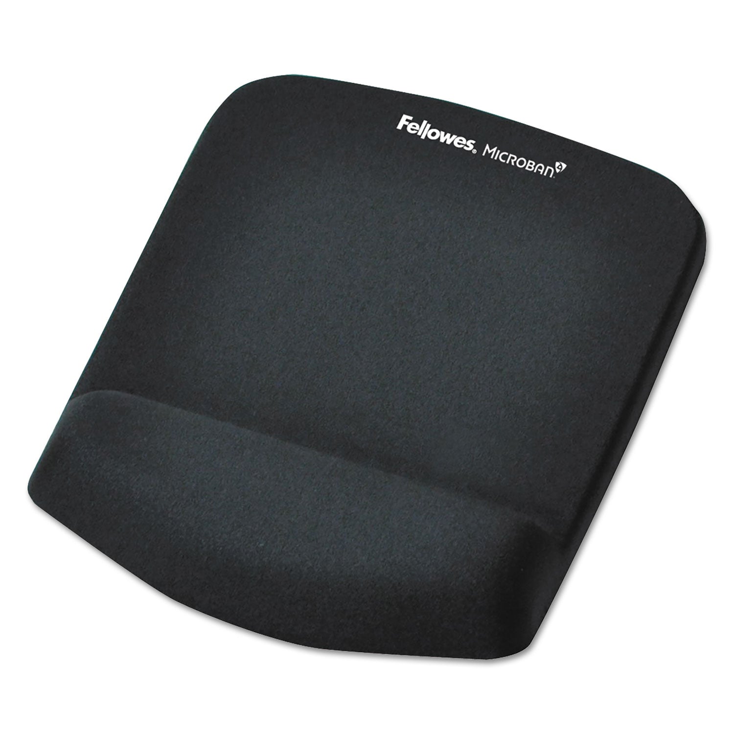 PlushTouch Mouse Pad with Wrist Rest, 7.25 x 9.37, Black -