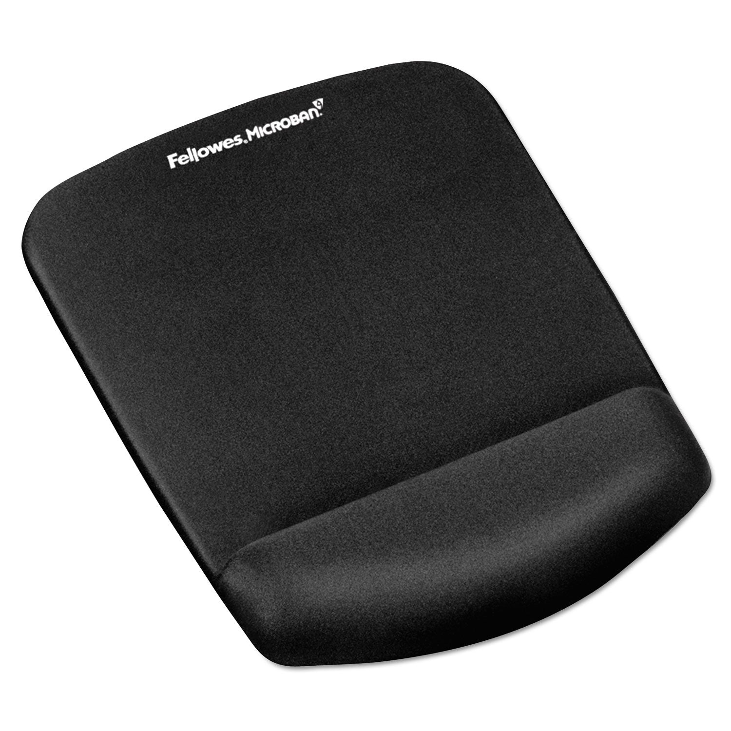 PlushTouch Mouse Pad with Wrist Rest, 7.25 x 9.37, Black -