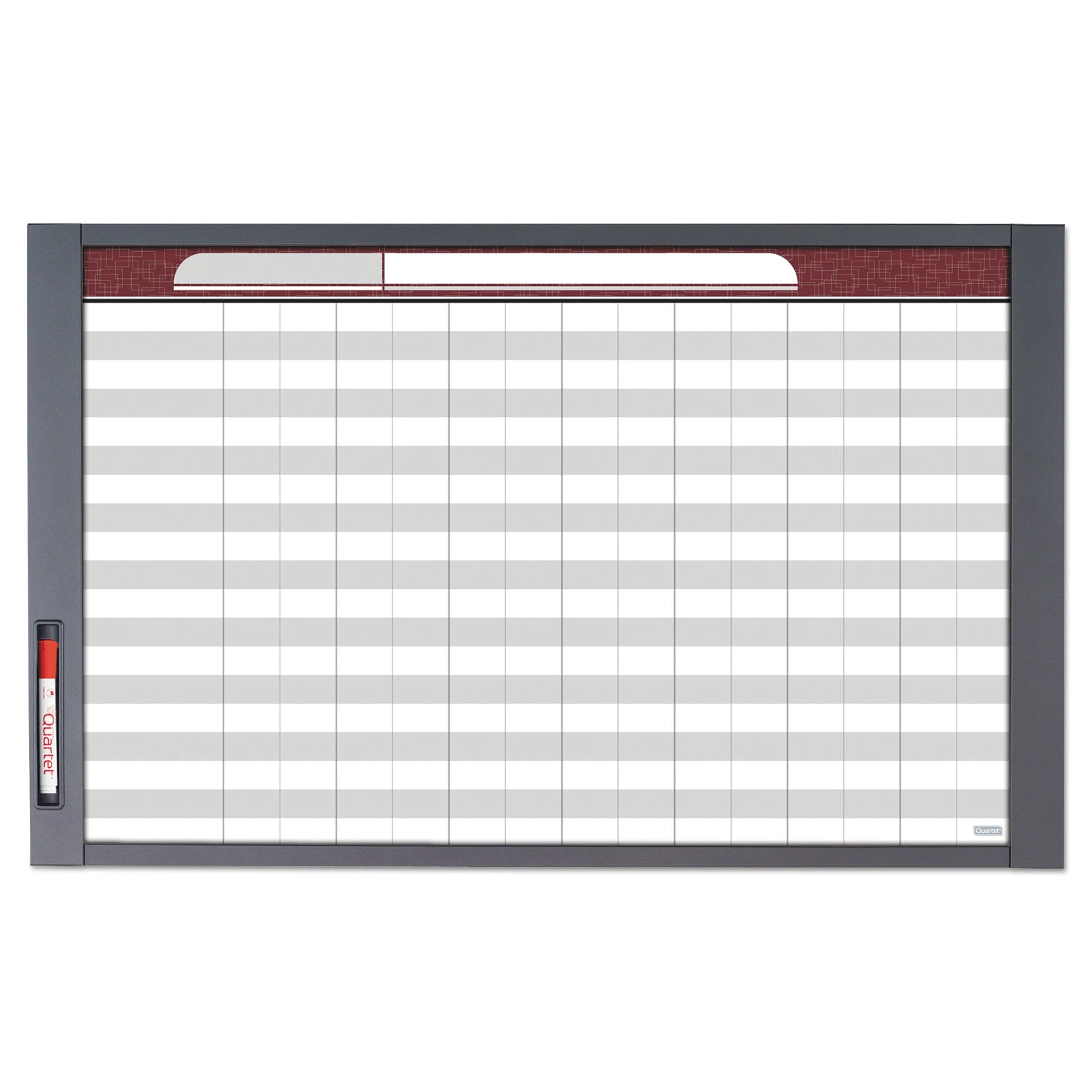InView Custom Whiteboard, 36 x 24, White/Clear Surface, Graphite Fiberboard Frame -