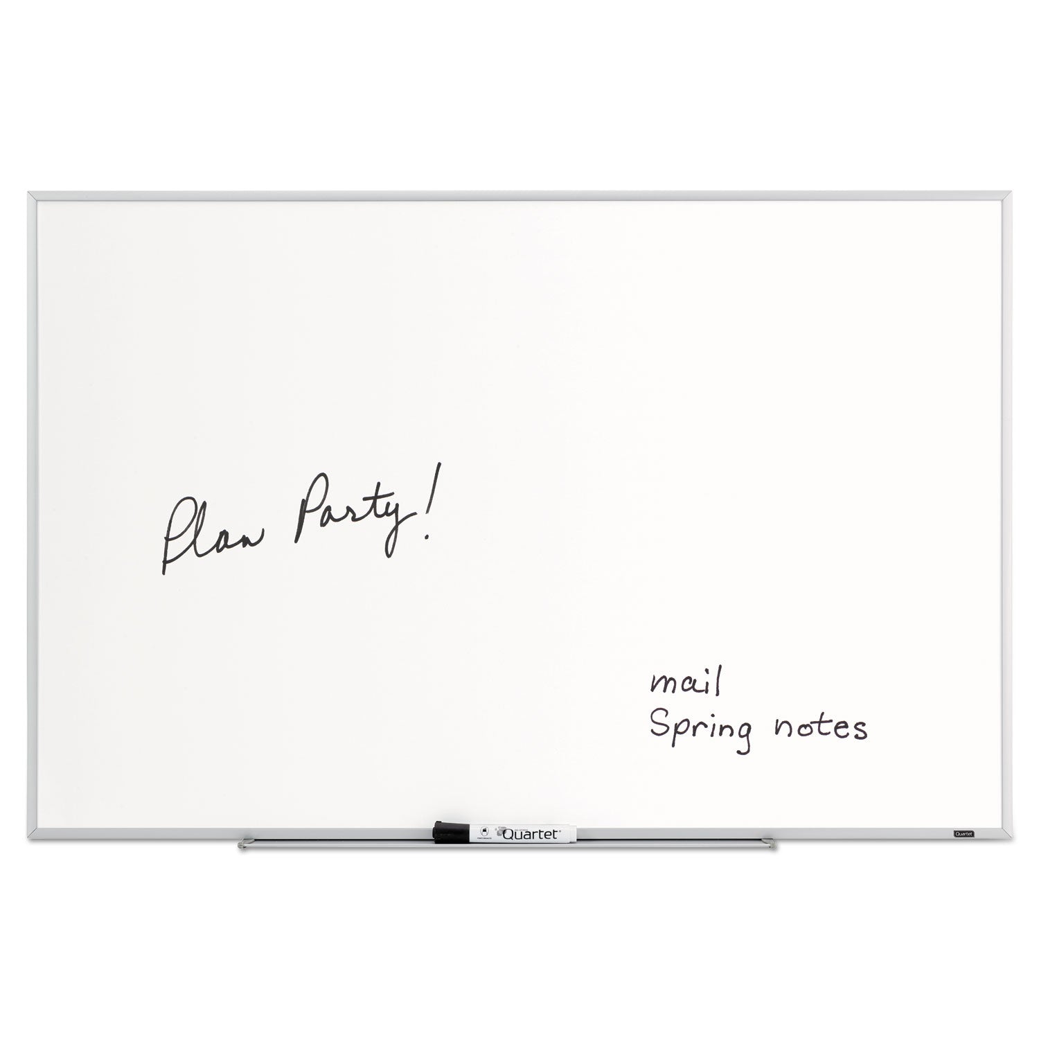Dry Erase Board, 36 x 24, Melamine White Surface, Silver Aluminum Frame -