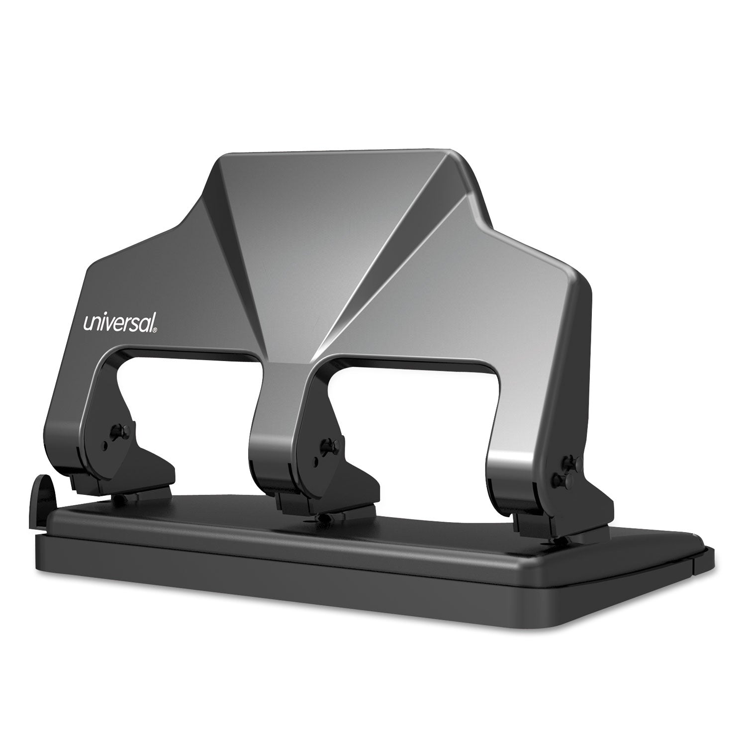 30-Sheet Three-Hole Power Assist Punch, 7 mm Holes, Black -