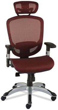 FlexFit Hyken Mesh Task Chair, Supports Up to 275 lb, 17.24" to 20.98" Seat Height, Maroon Seat/Back, Silver/Black Base