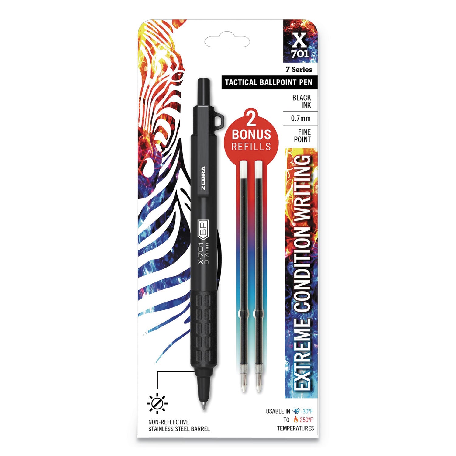 x-701-ballpoint-pen-retractable-fine-07-mm-black-ink-black-barrel_zeb29811 - 2