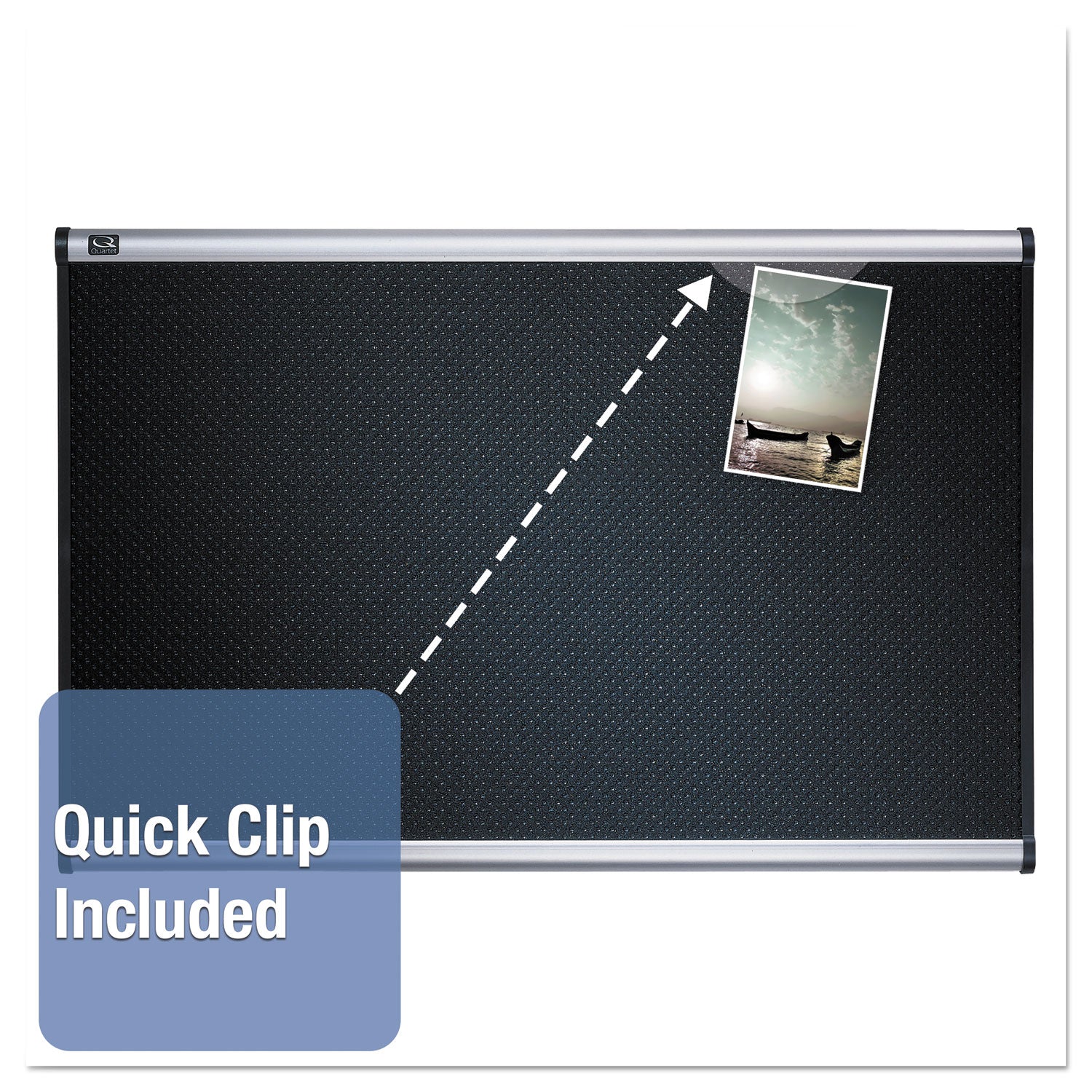 Prestige Embossed Foam Bulletin Board, 72 x 48, Black Surface, Silver Aluminum Frame -