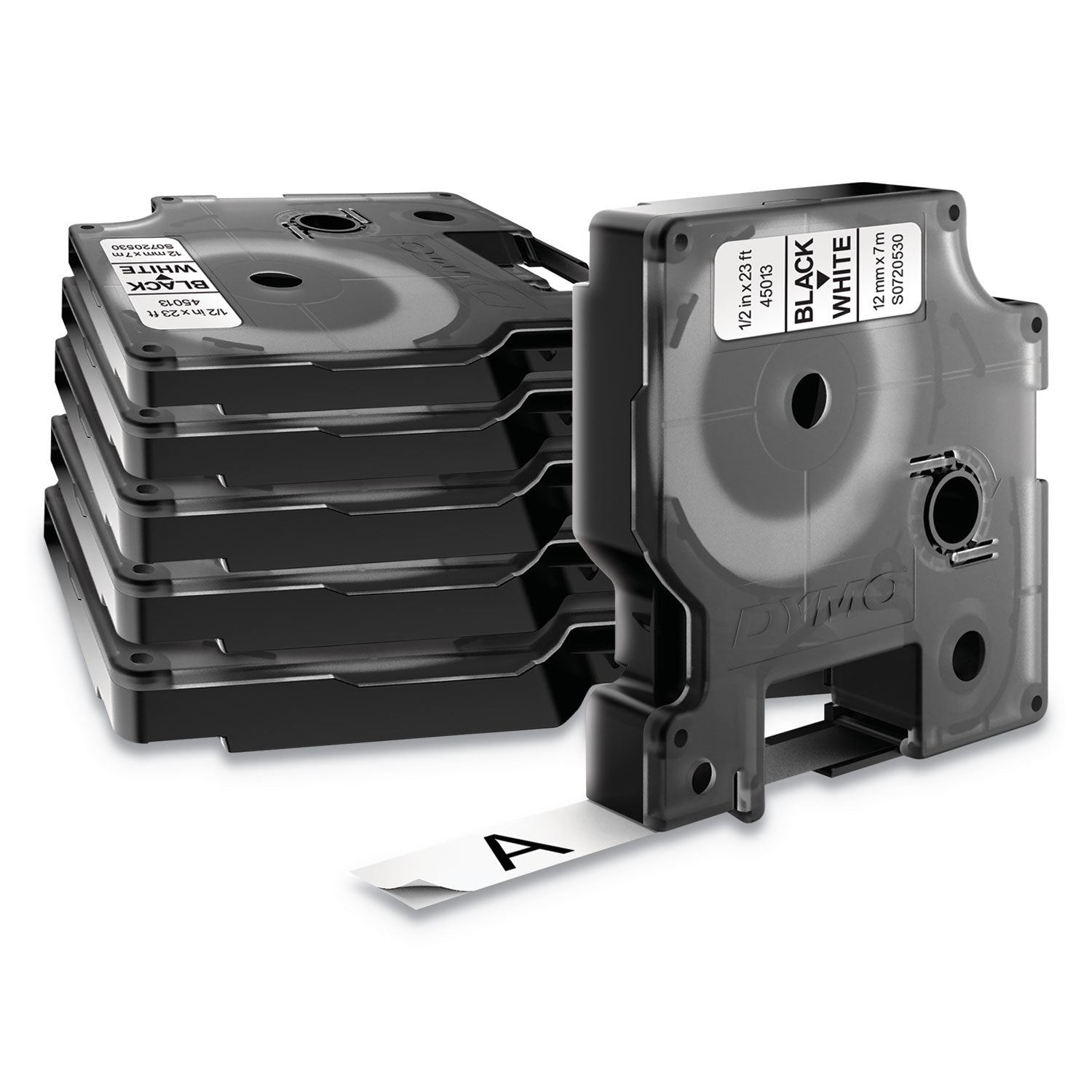 d1-standard-labels-05-x-23-ft-black-print-on-white-tape-6-pack_dym2025517 - 1