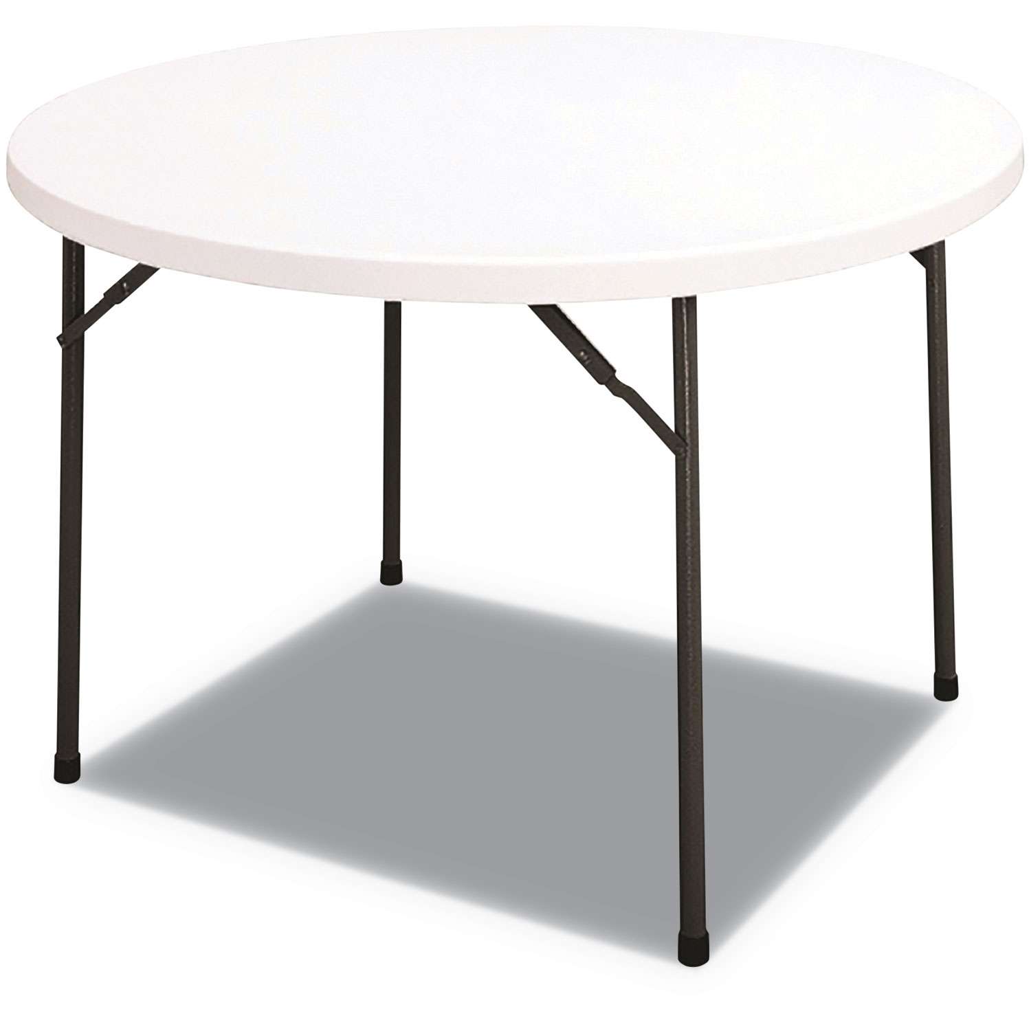 Round Plastic Folding Table, 48 Dia X 29.25h, White