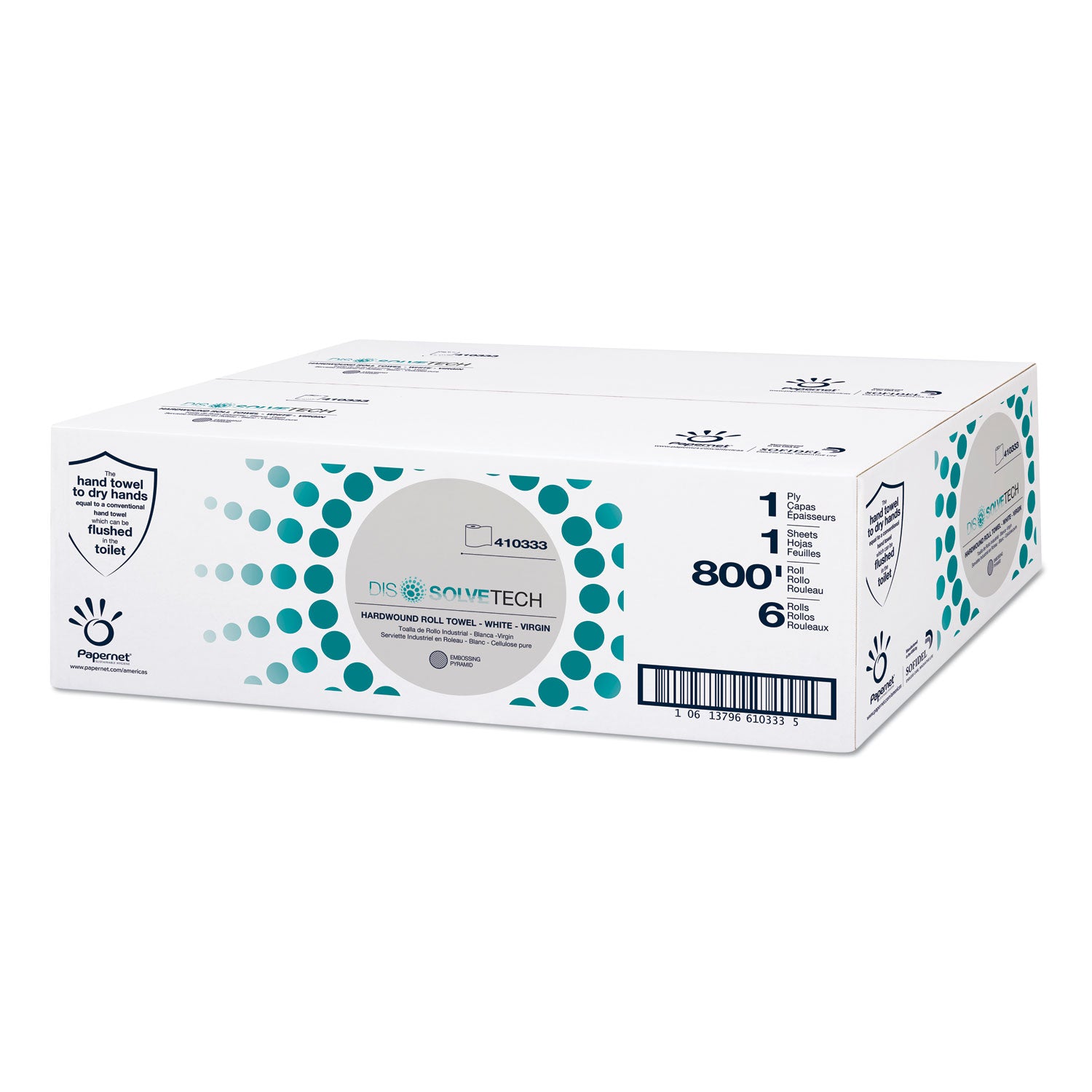 dissolvetech-paper-towel-1-ply-78-x-800-ft-white-6-rolls-case_sod410333 - 1