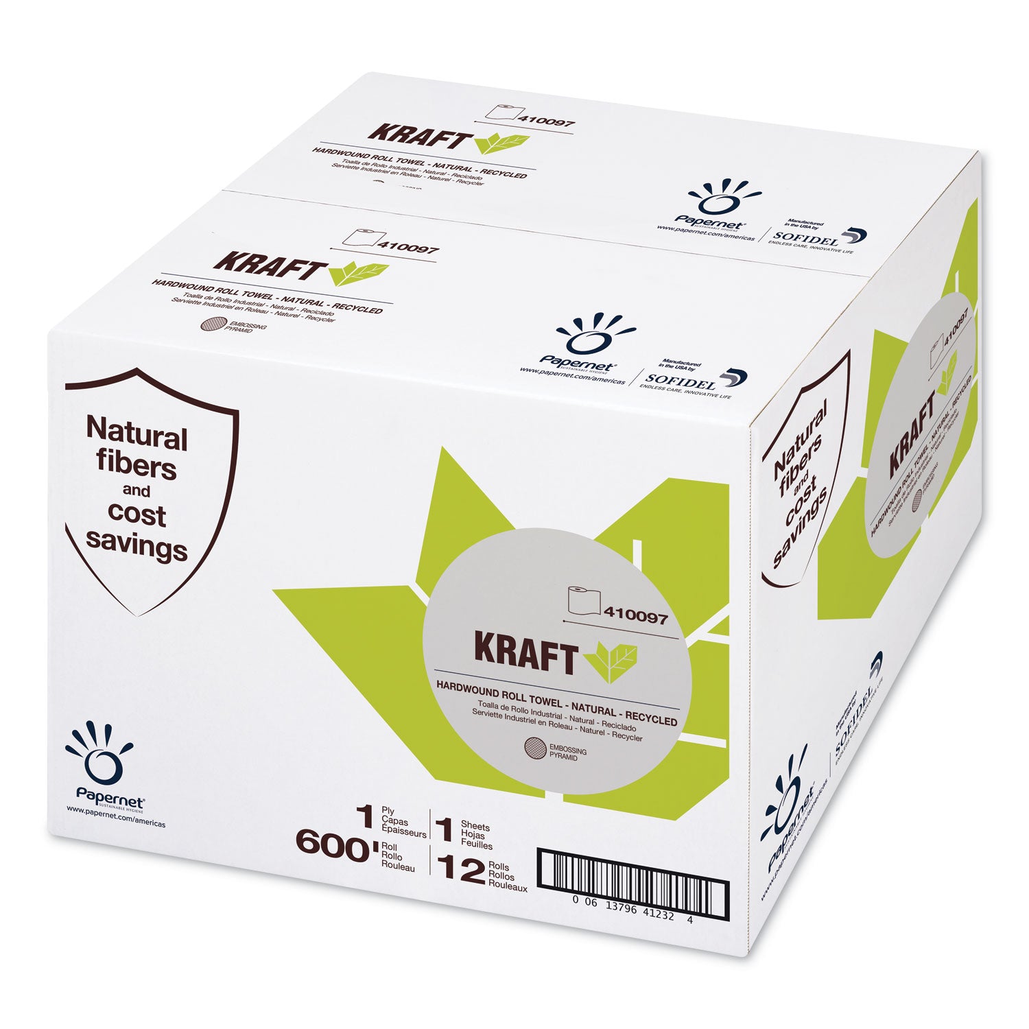 heavenly-soft-hardwound-paper-towel-kraft-1-ply-78-x-600-ft-brown-12-rolls-carton_sod410097 - 1