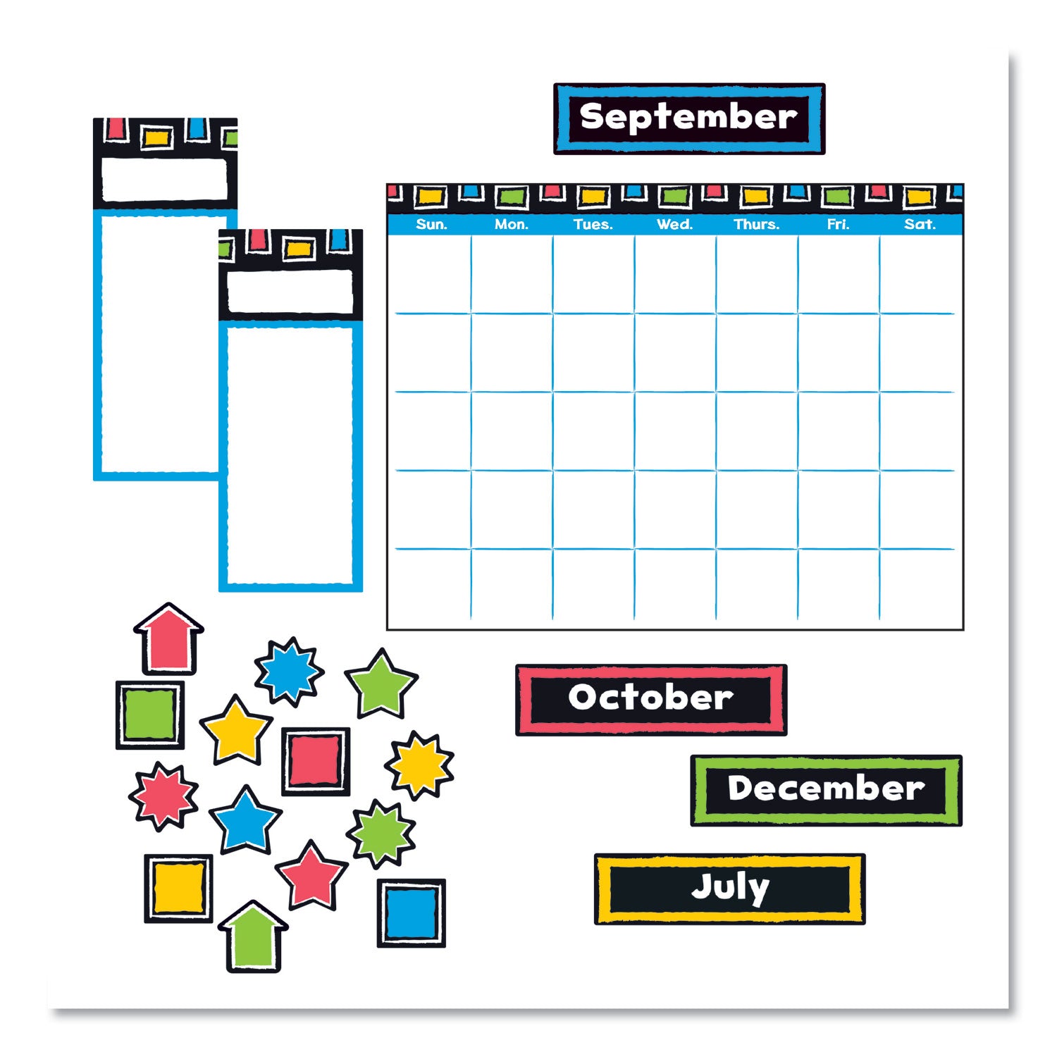 bold-strokes-wipe-off-calendar-bulletin-board-set-18-x-265-assorted-colors-30-pieces_tept8392 - 1