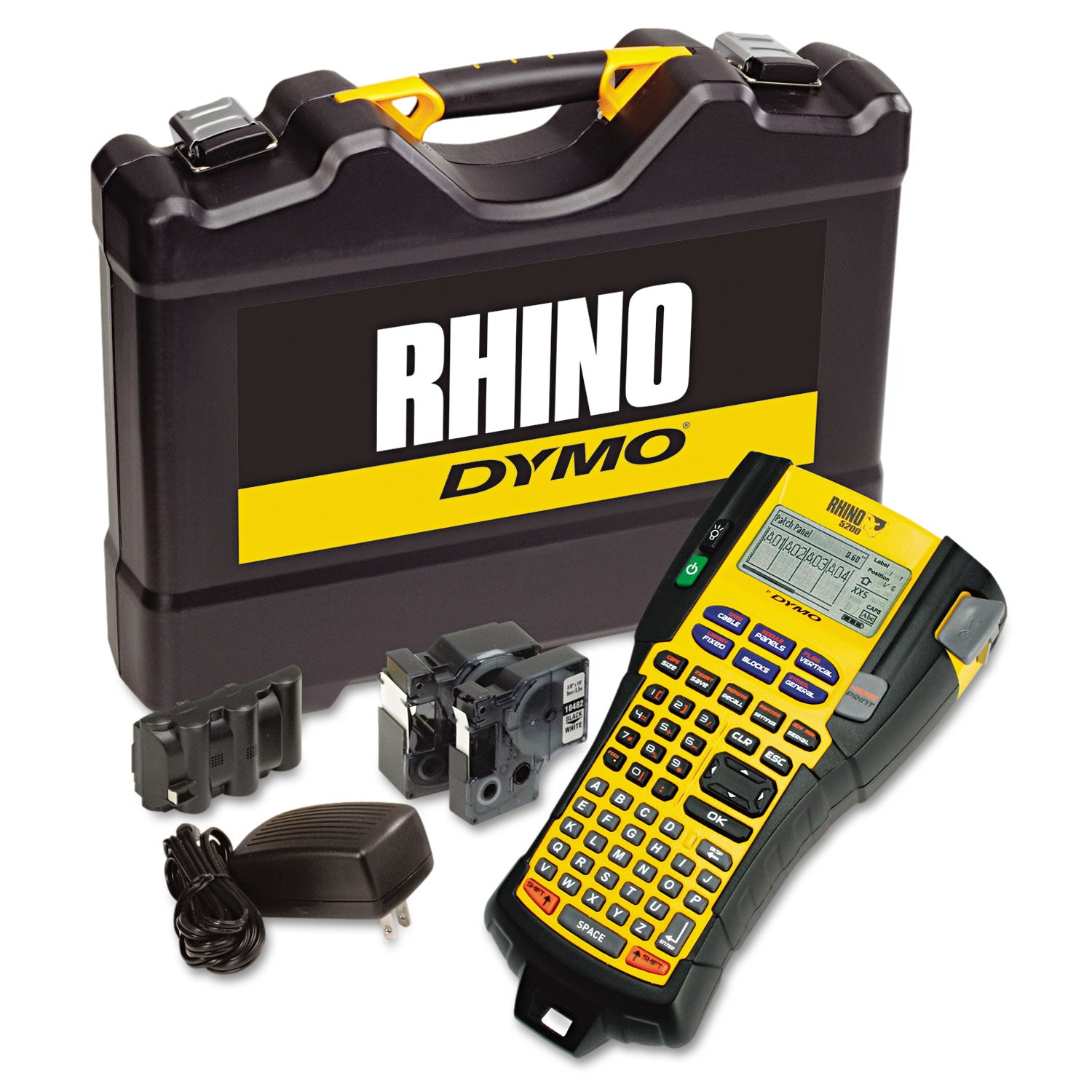 Rhino 5200 Industrial Label Maker Kit, 5 Lines, 4.9 x 9.2 x 2.5 -
