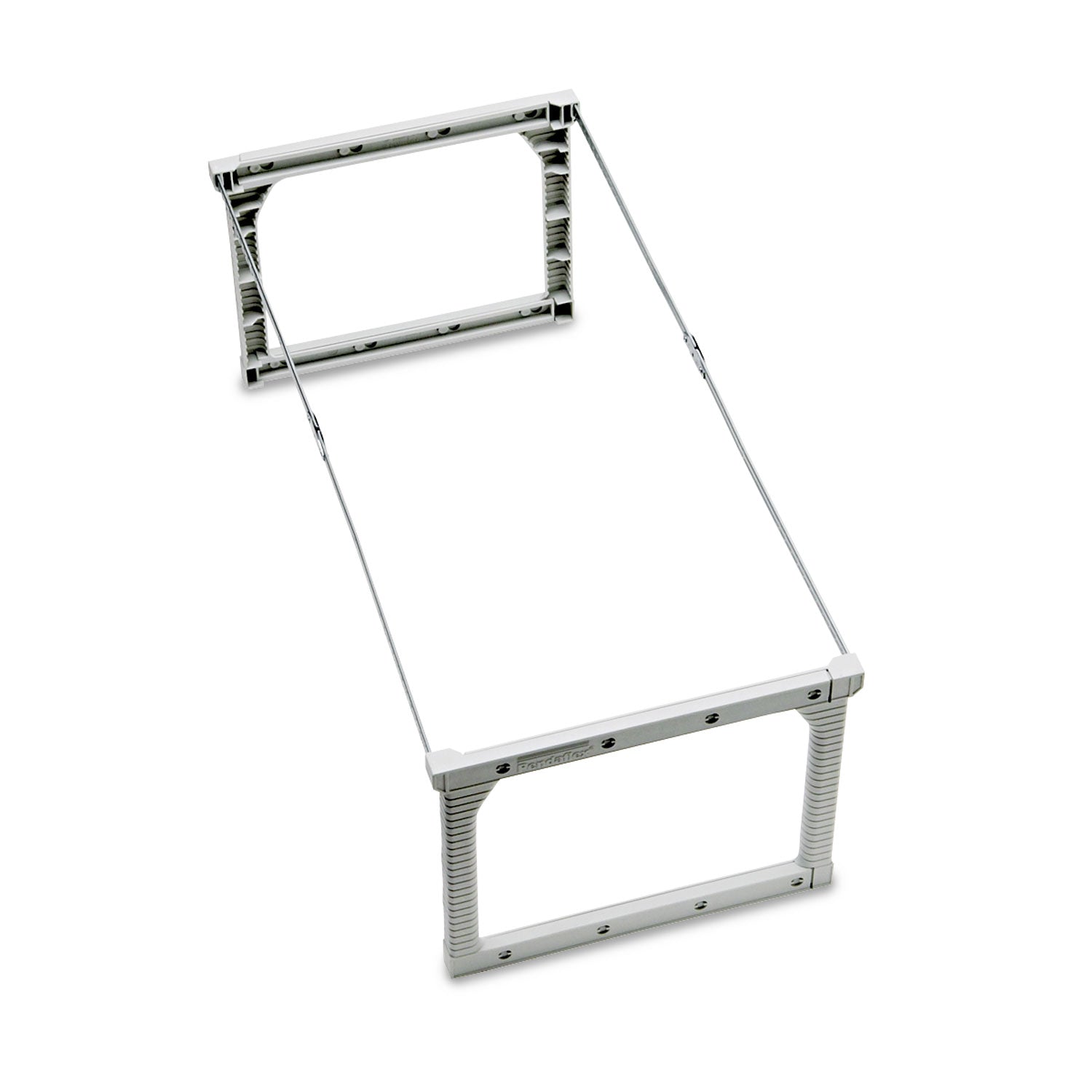 Plastic Snap-Together Hanging Folder Frame, Legal/Letter Size, 18" to 27" Long, White/Silver Accents, 4/Box -