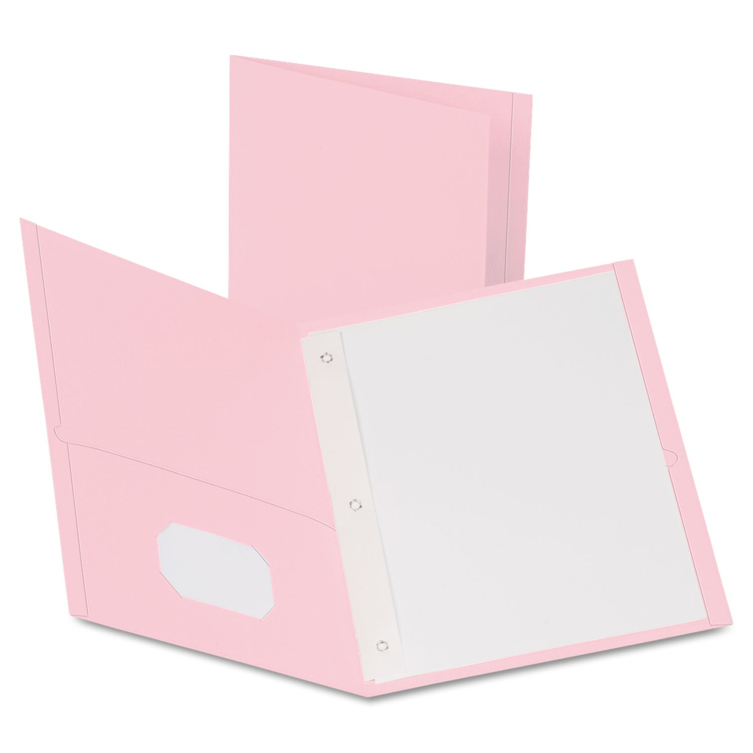 Twin-Pocket Folders with 3 Fasteners, 0.5" Capacity, 11 x 8.5, Pink,25/Box -