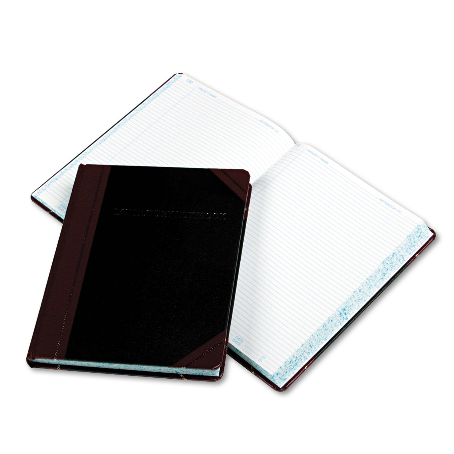 Laboratory Notebook, Data/Lab-Record Format, Black/Red Cover, (300) 10.38 x 8.13 Sheets -