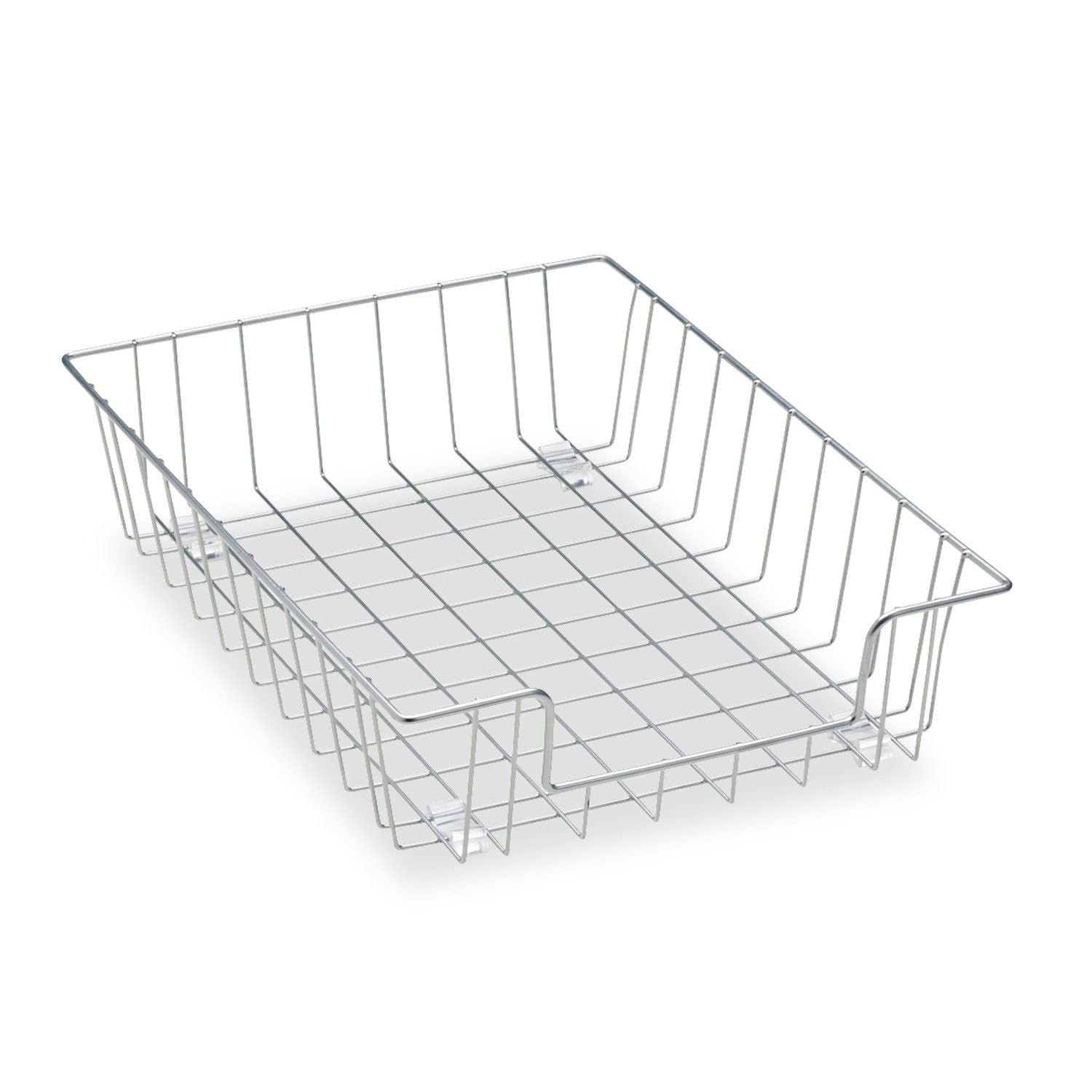 Wire Desk Tray Organizer, 1 Section, Letter Size Files, 10" x 14.13" x 3", Silver -