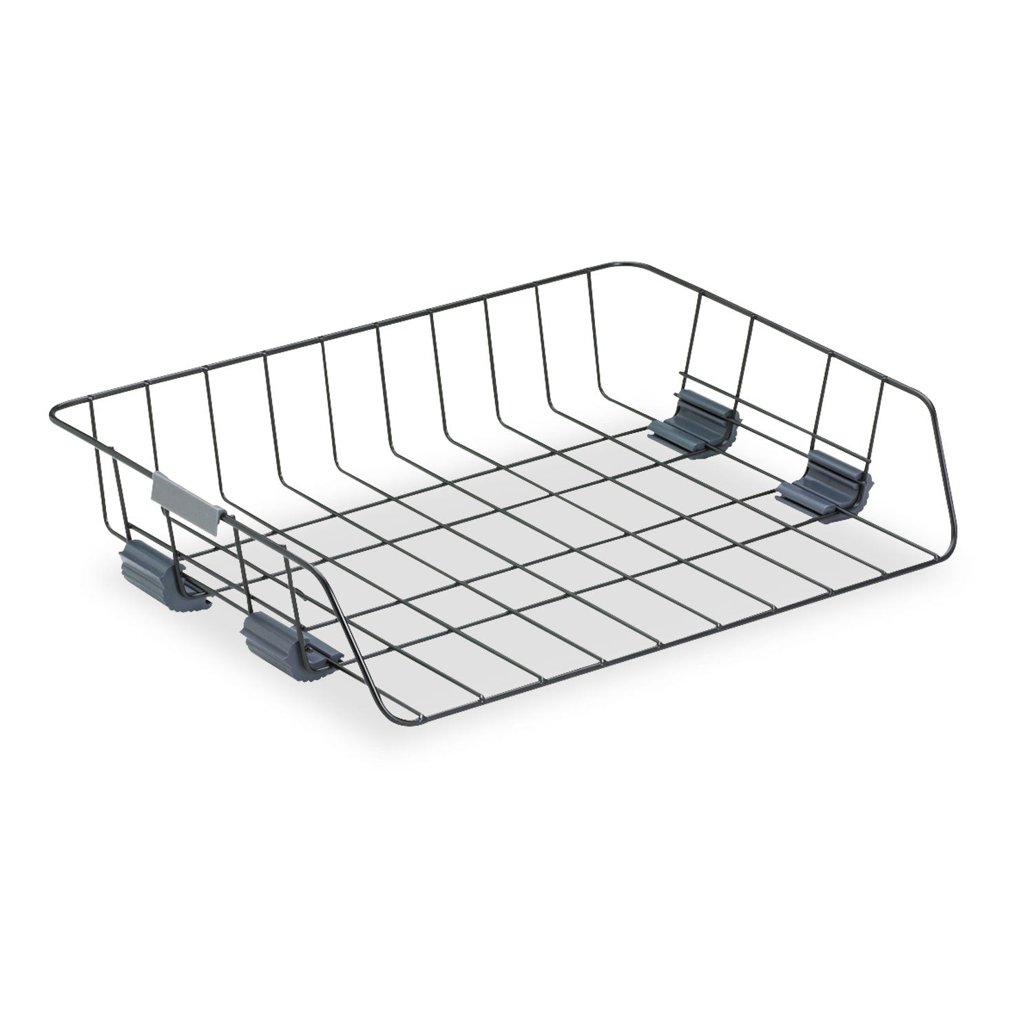 Side-Load Wire Stacking Letter Tray, 1 Section, Letter Size Files, 13.38" x 10.13" x 2.63", Black -