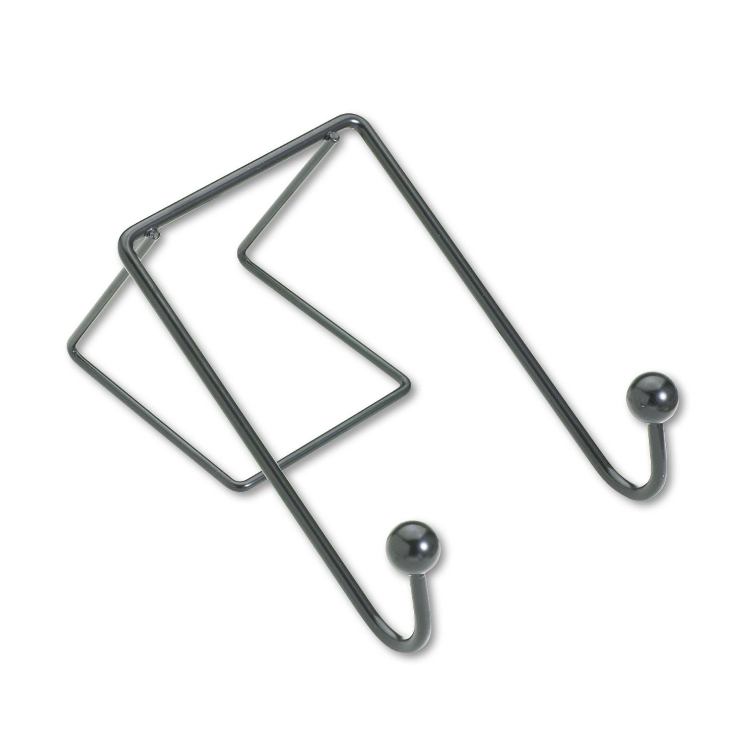 Partition Additions Wire Double-Garment Hook, 4 x 5.13 x 6, Over-the Panel Mount, Black -