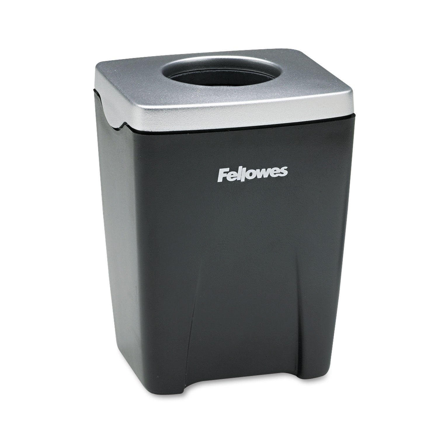 Office Suites Paper Clip Cup, Plastic, 2.44 x 2.19 x 3.25, Black/Silver -