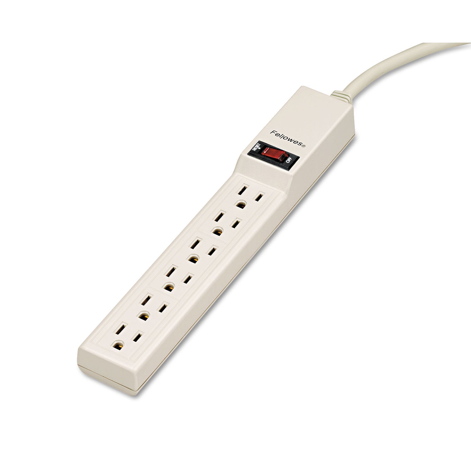 Power Strip, 6 Outlets, 4 ft Cord, Platinum -