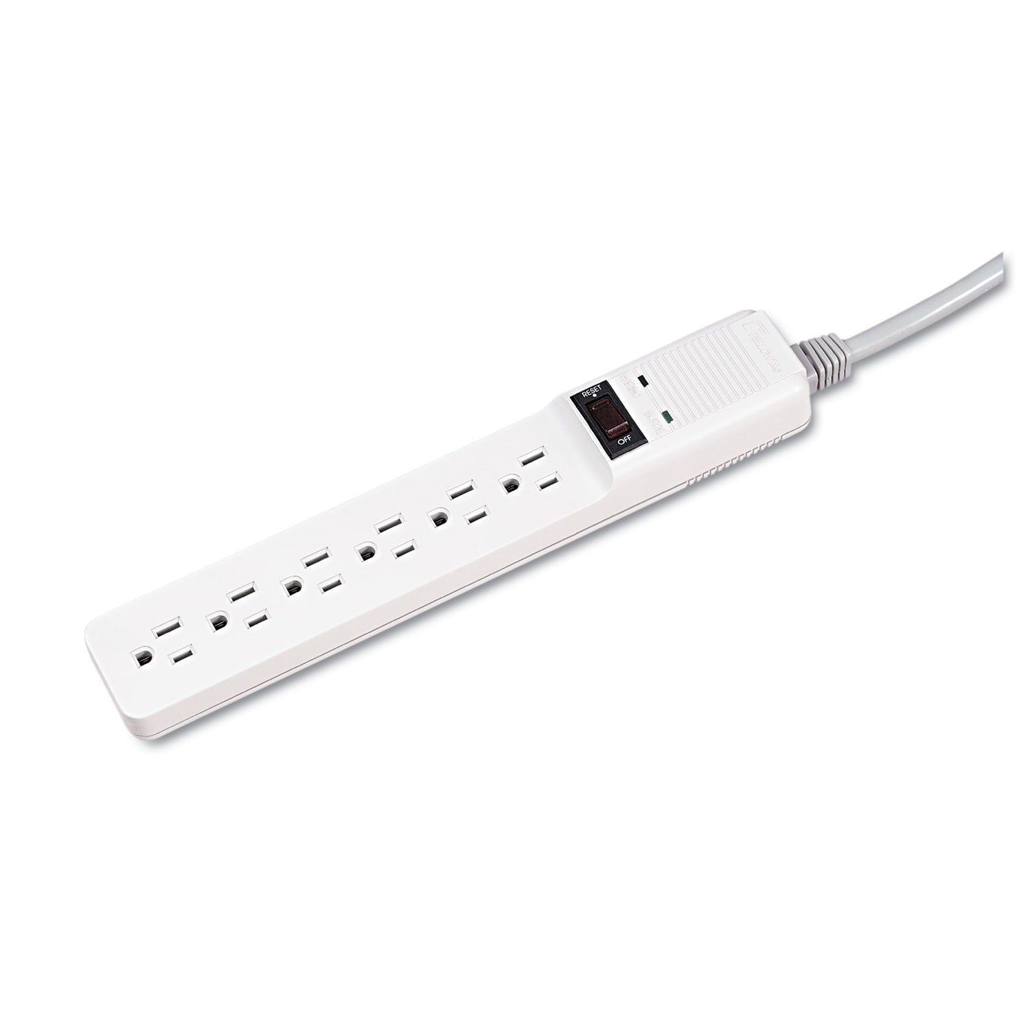 Basic Home/Office Surge Protector, 6 AC Outlets, 6 ft Cord, 450 J, Platinum -