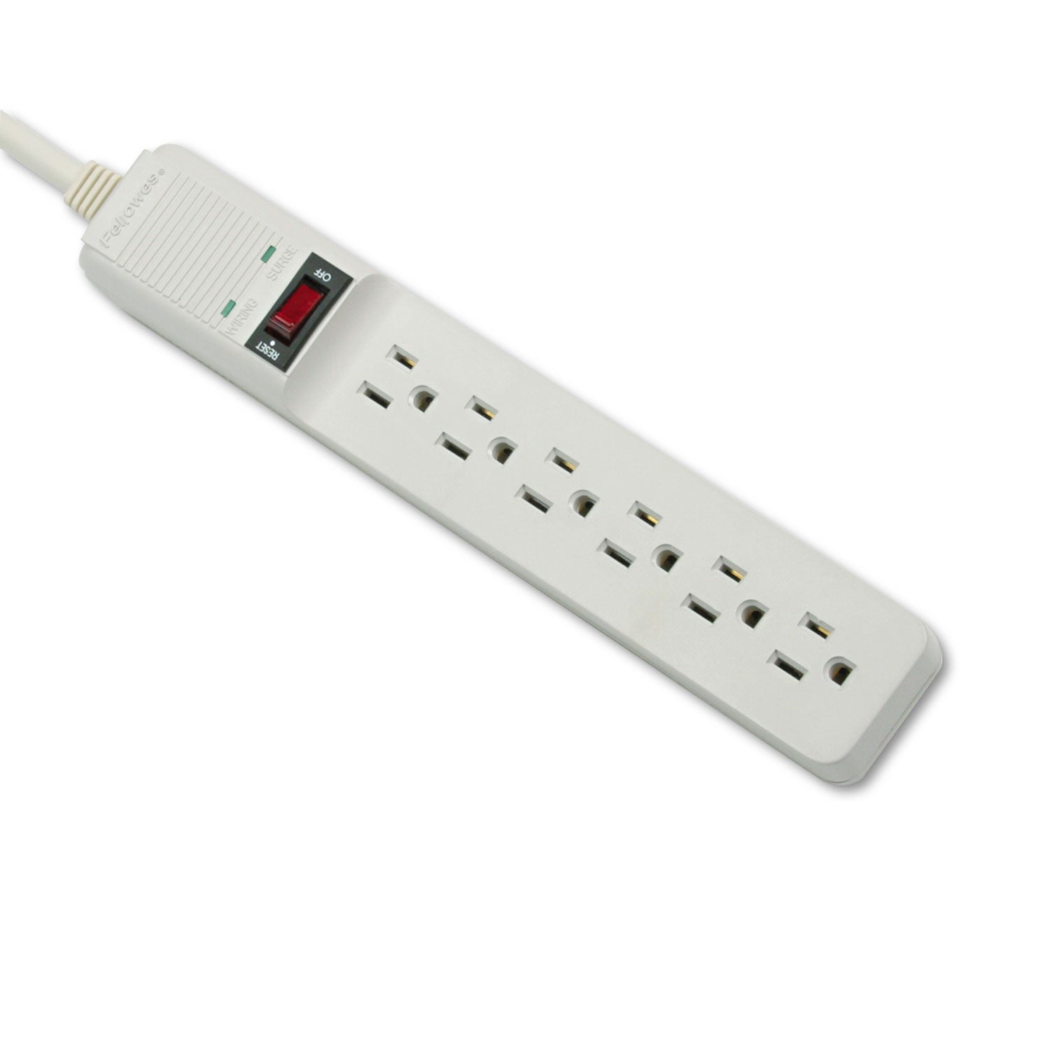 Basic Home/Office Surge Protector, 6 AC Outlets, 15 ft Cord, 450 J, Platinum -