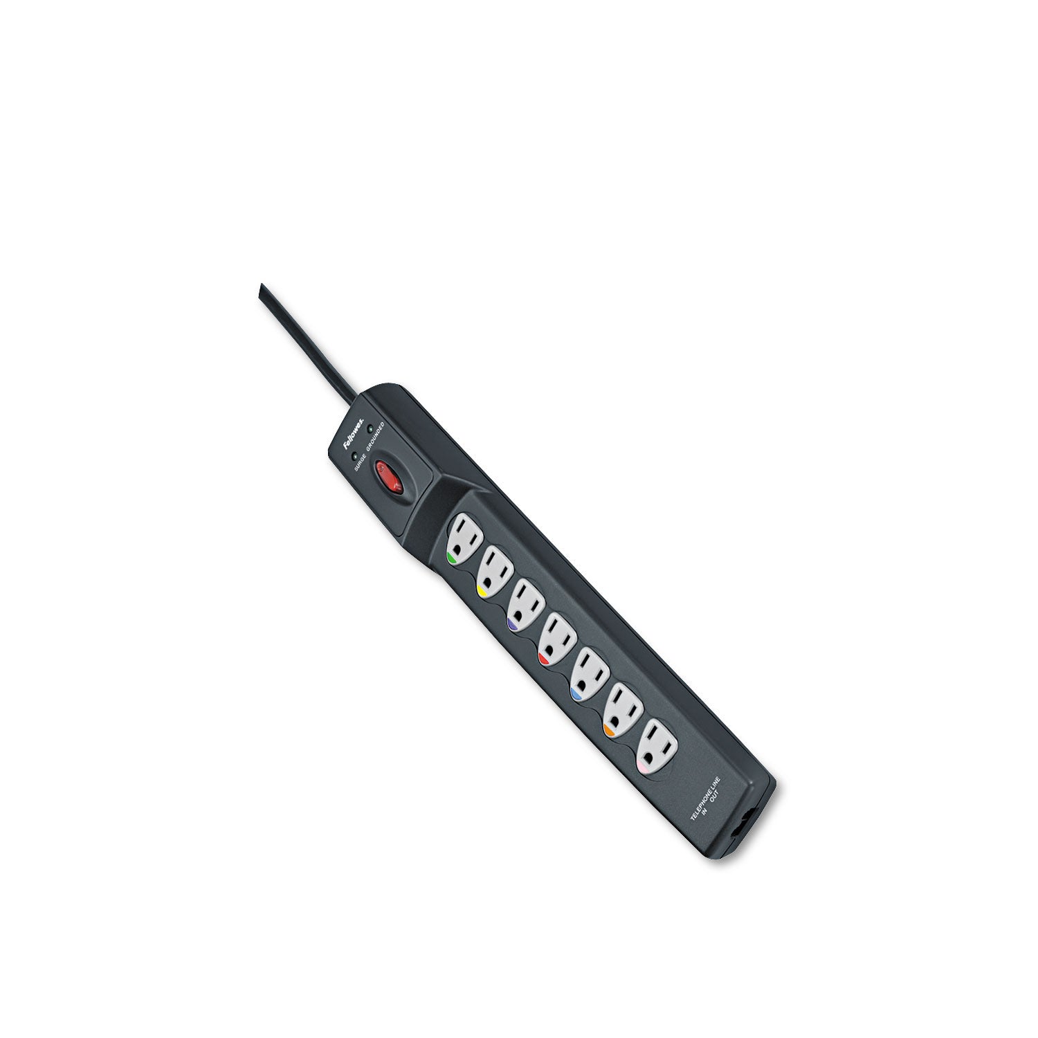 Power Guard Surge Protector, 7 AC Outlets, 12 ft Cord, 1,600 J, Graphite Gray -