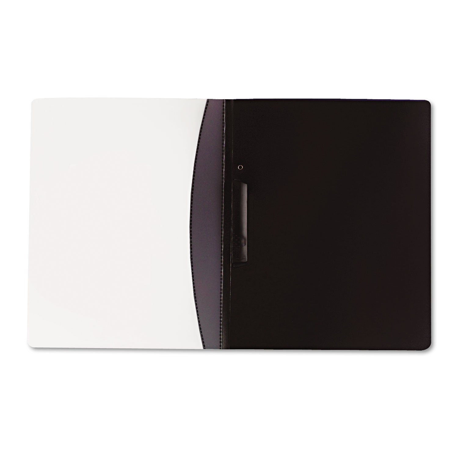 Report Cover with Hidden Swing Clip, 8.5 x 11, Frosted/Black -