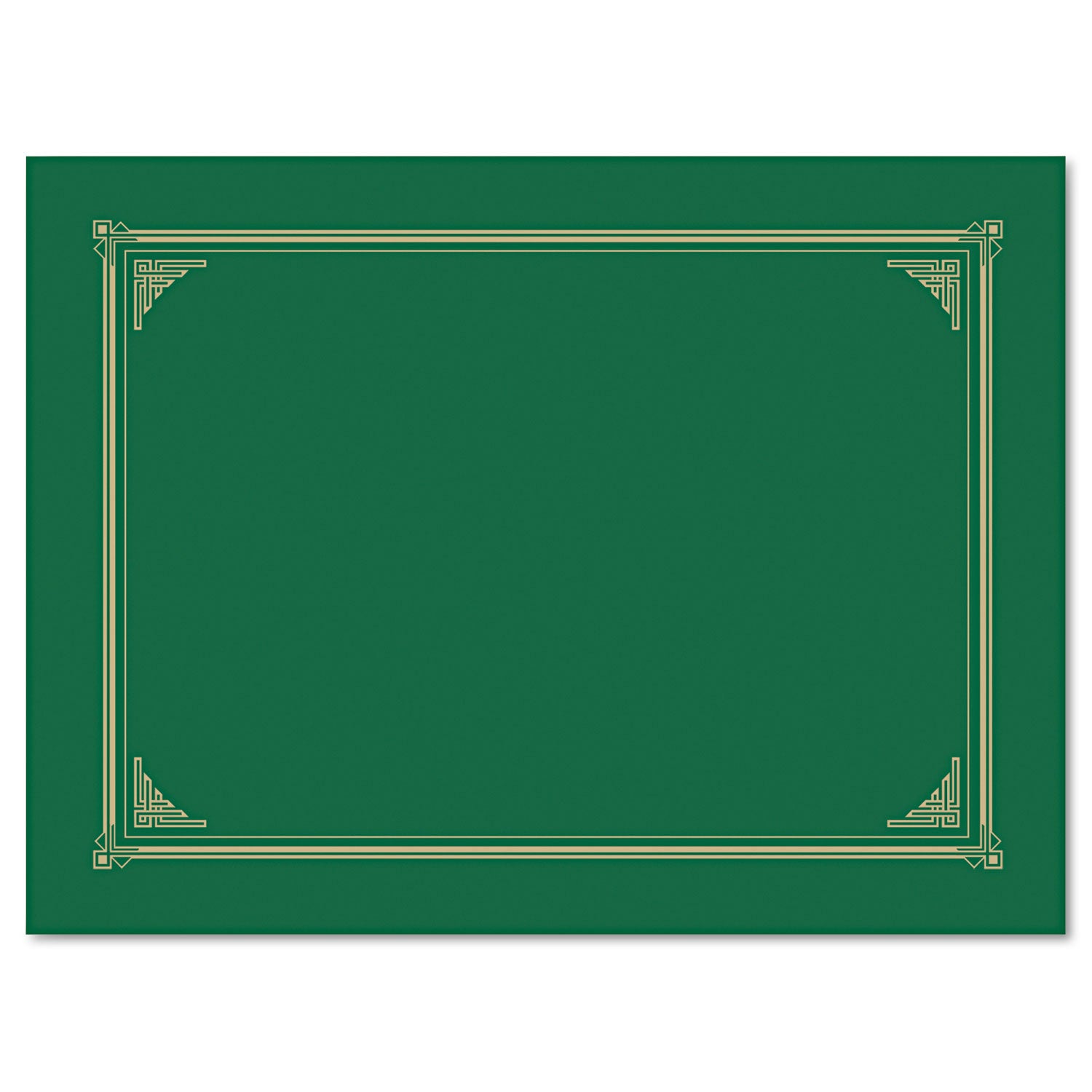Certificate/Document Cover, 12.5 x 9.75, Green, 6/Pack -