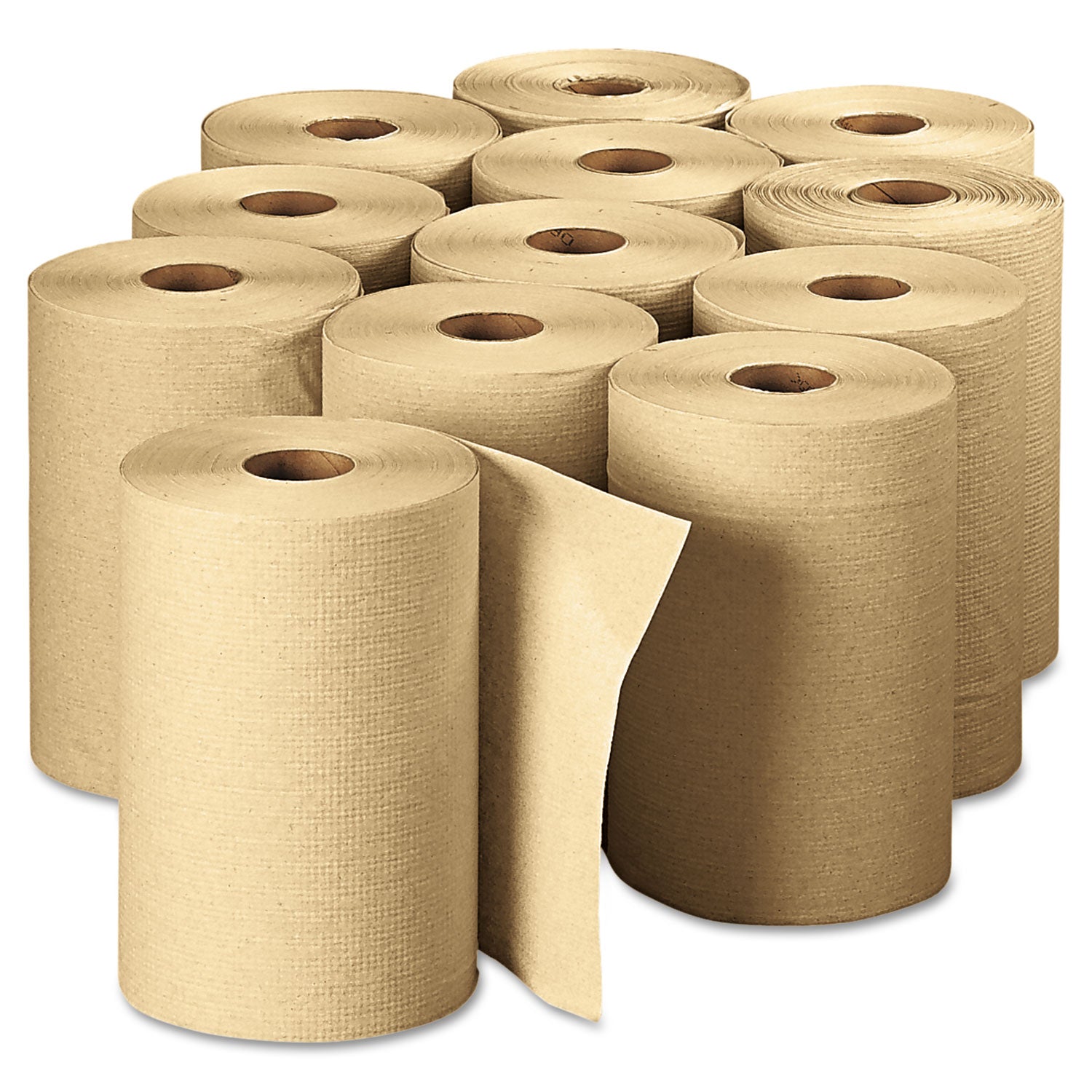 Pacific Blue Basic Nonperforated Paper Towels, 1-Ply, 7.88 x 350 ft, Brown, 12 Rolls/Carton -