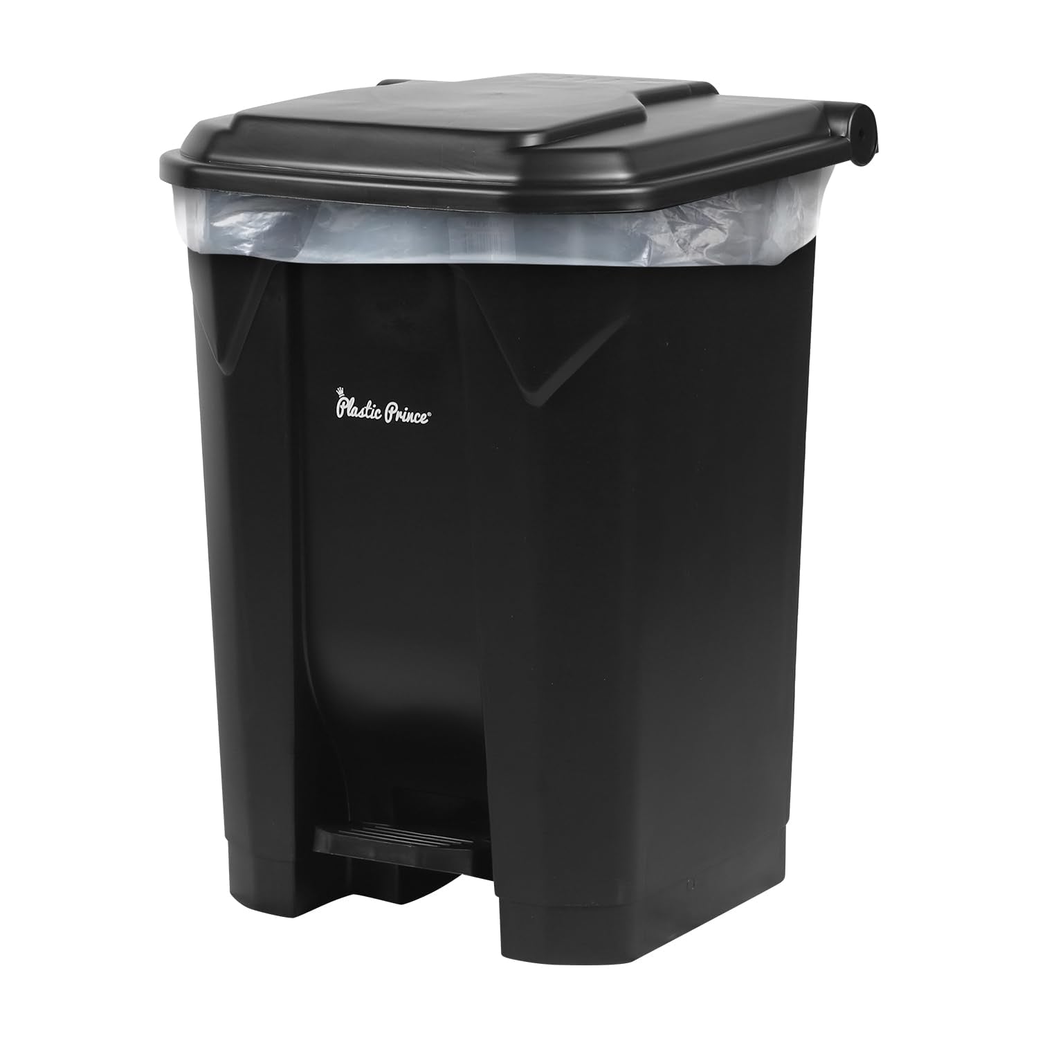 14 Gal Step-On Indoor Trash Can, Black