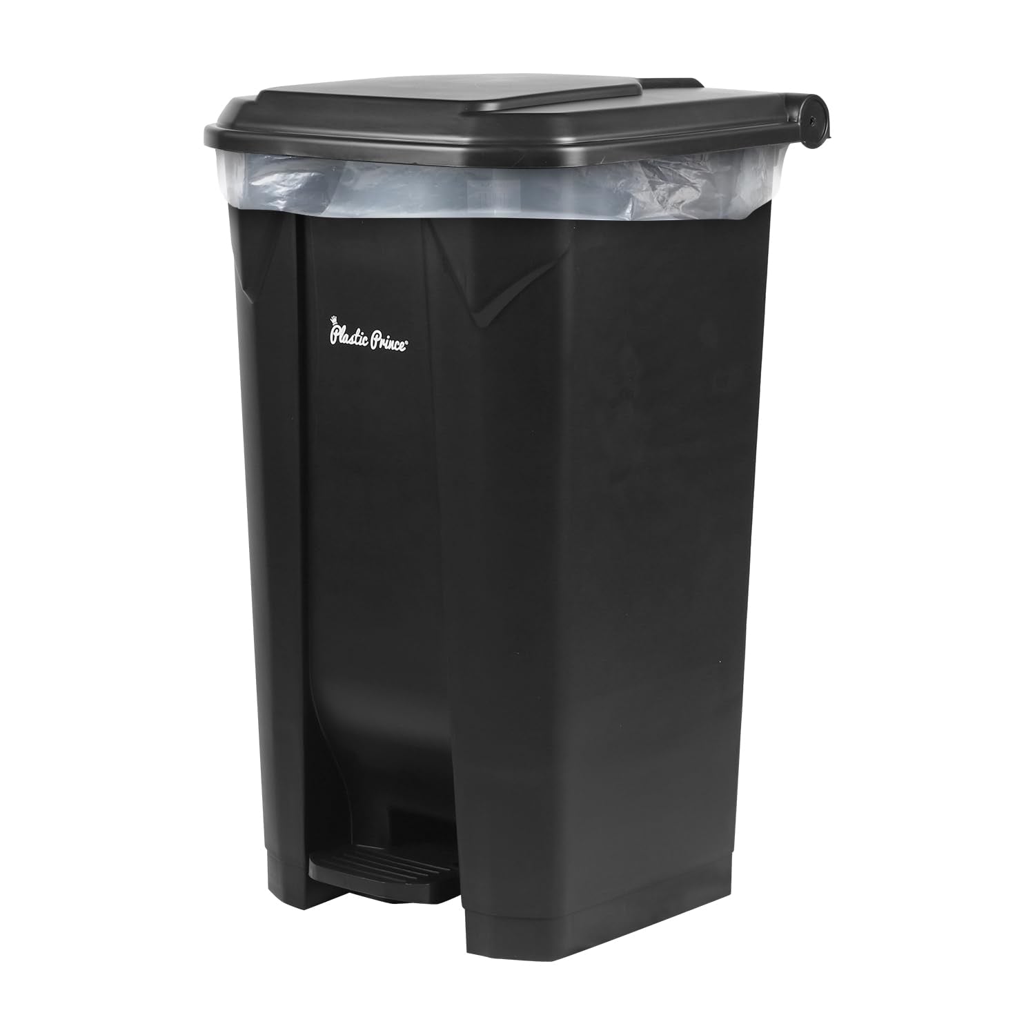 27 Gal Step-On Indoor Trash Can, Black