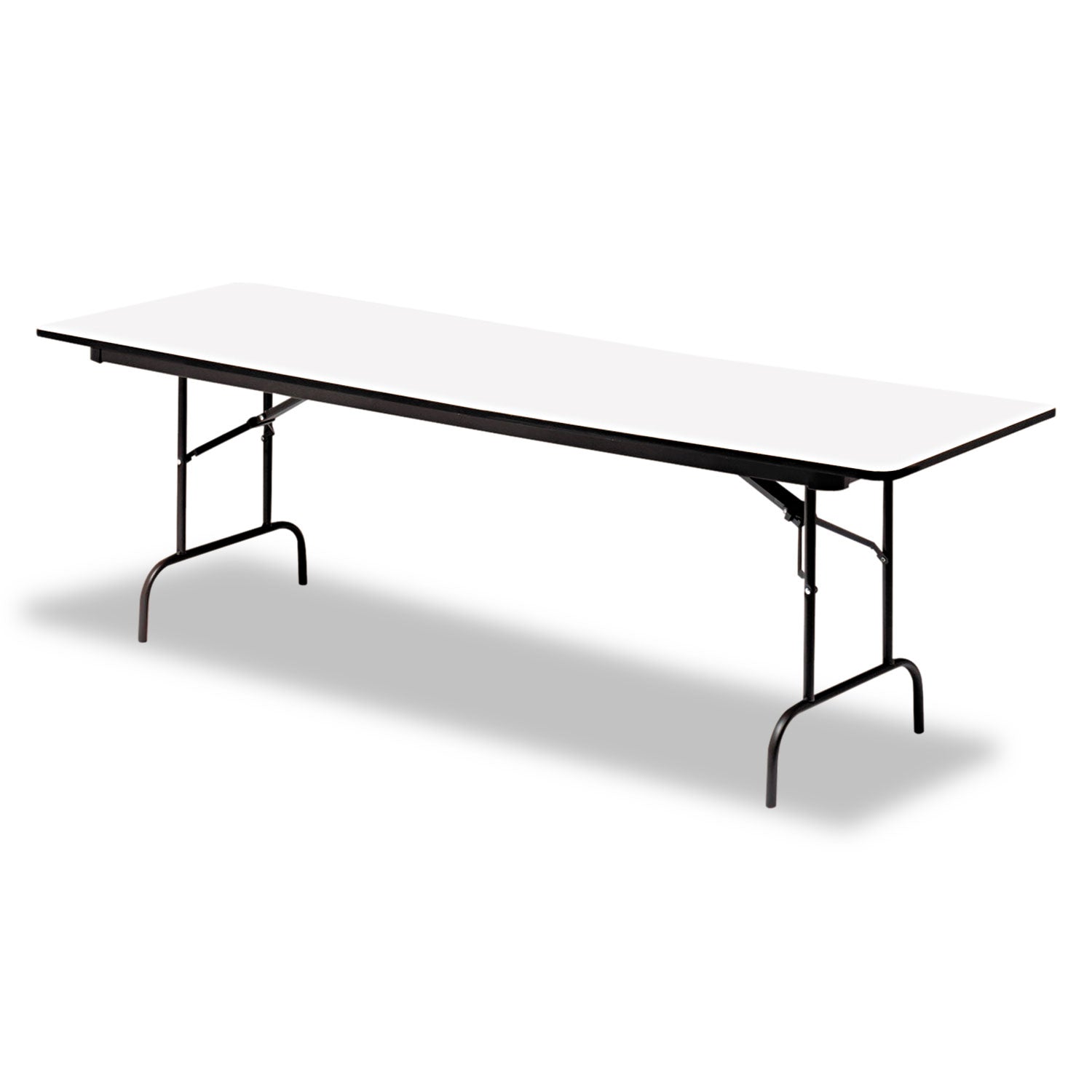 OfficeWorks Commercial Wood-Laminate Folding Table, Rectangular, 60" x 30" x 29", Gray/Charcoal -