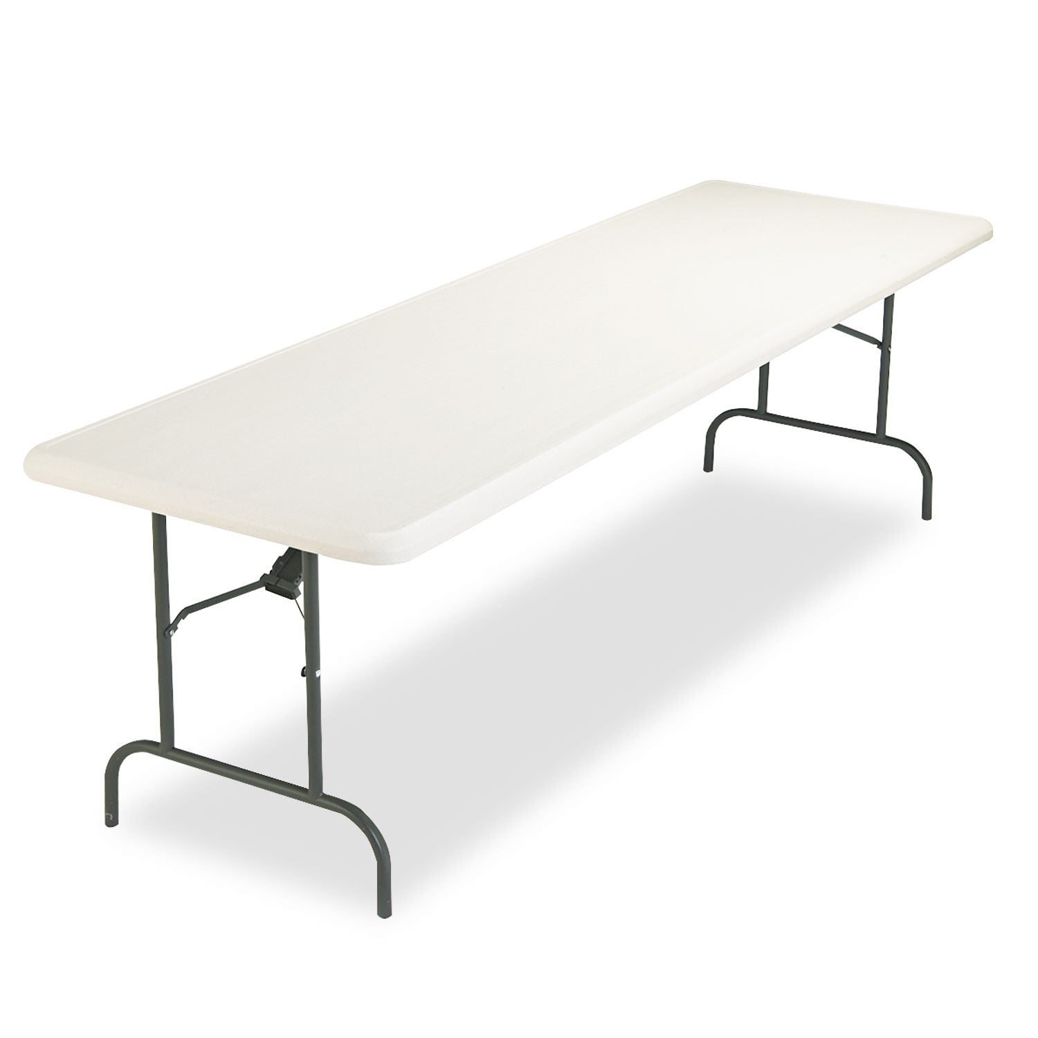 IndestrucTable Industrial Folding Table, Rectangular, 96" x 30" x 29", Platinum -
