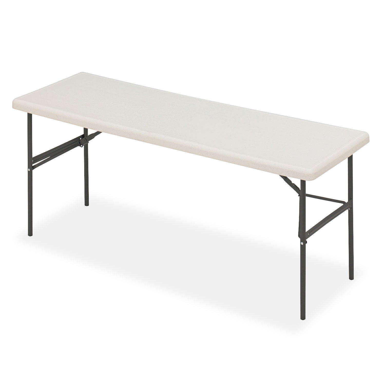 IndestrucTable Classic Folding Table, Rectangular, 72" x 24" x 29", Platinum -
