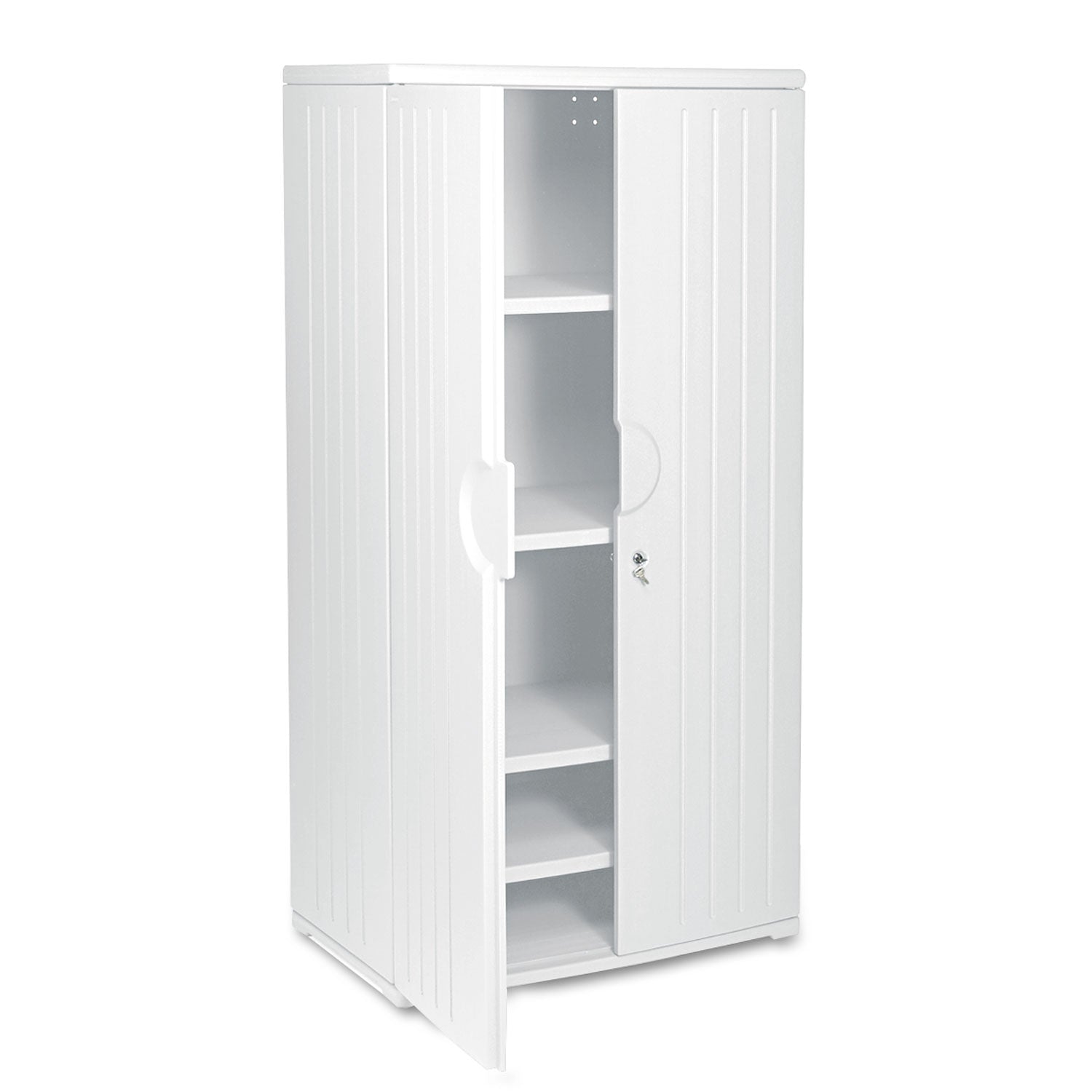 Rough n Ready Storage Cabinet, Four-Shelf, 36w x 22d x 72h, Platinum -