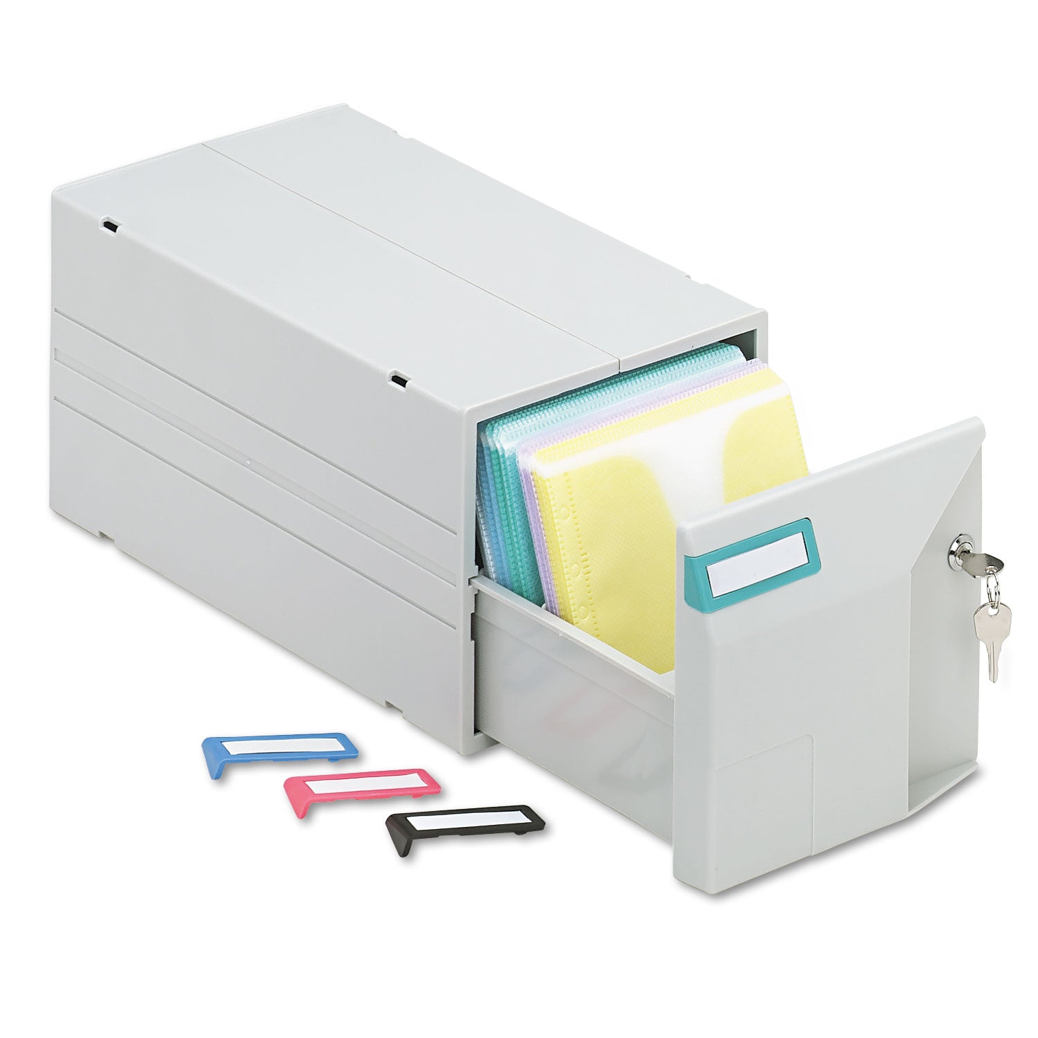 CD/DVD Storage Drawer, Holds 150 Discs, Light Gray -